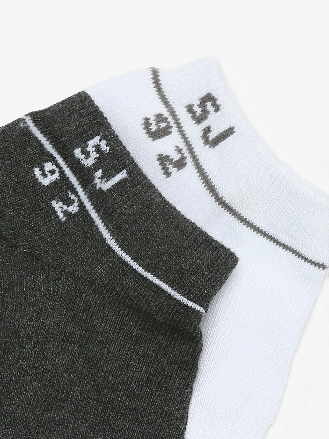 Pack Of 2 Antra White Solid Mens Ankle Length Socks - Image 3