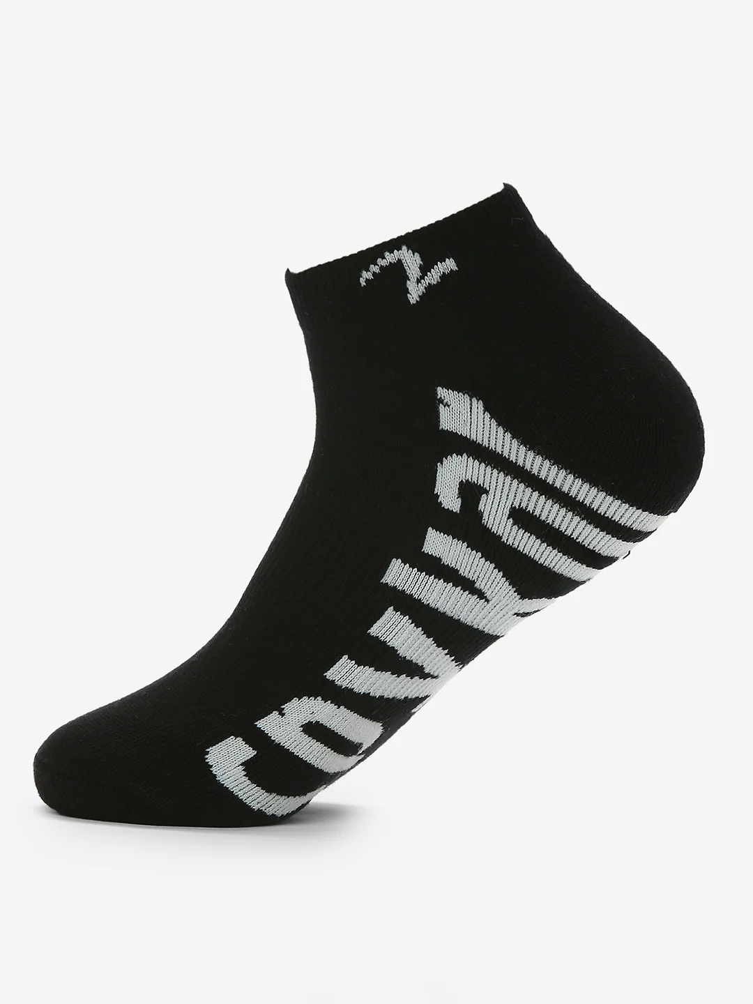 Pack Of 2 Black White Solid Mens Ankle Length Socks - Image 6