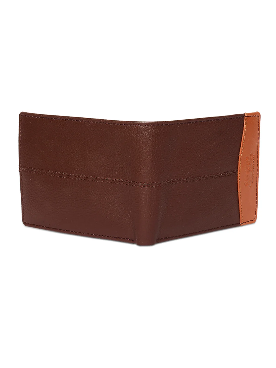Men Brown Leather Bi-Fold Wallet - Image 4