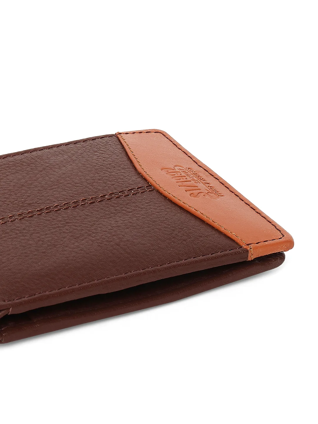 Men Brown Leather Bi-Fold Wallet - Image 5