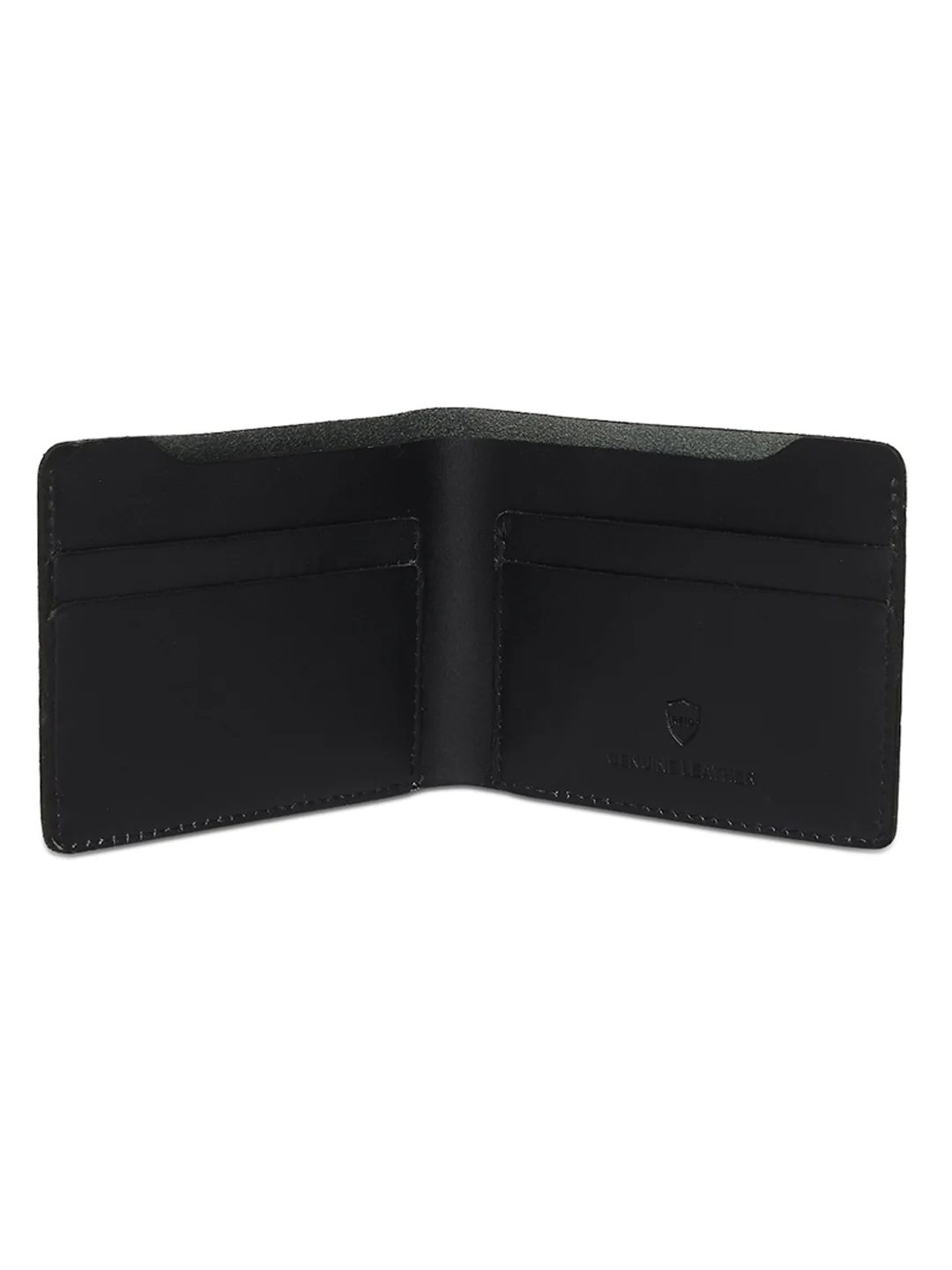 Men Black Leather Bi-Fold Wallet - Image 3