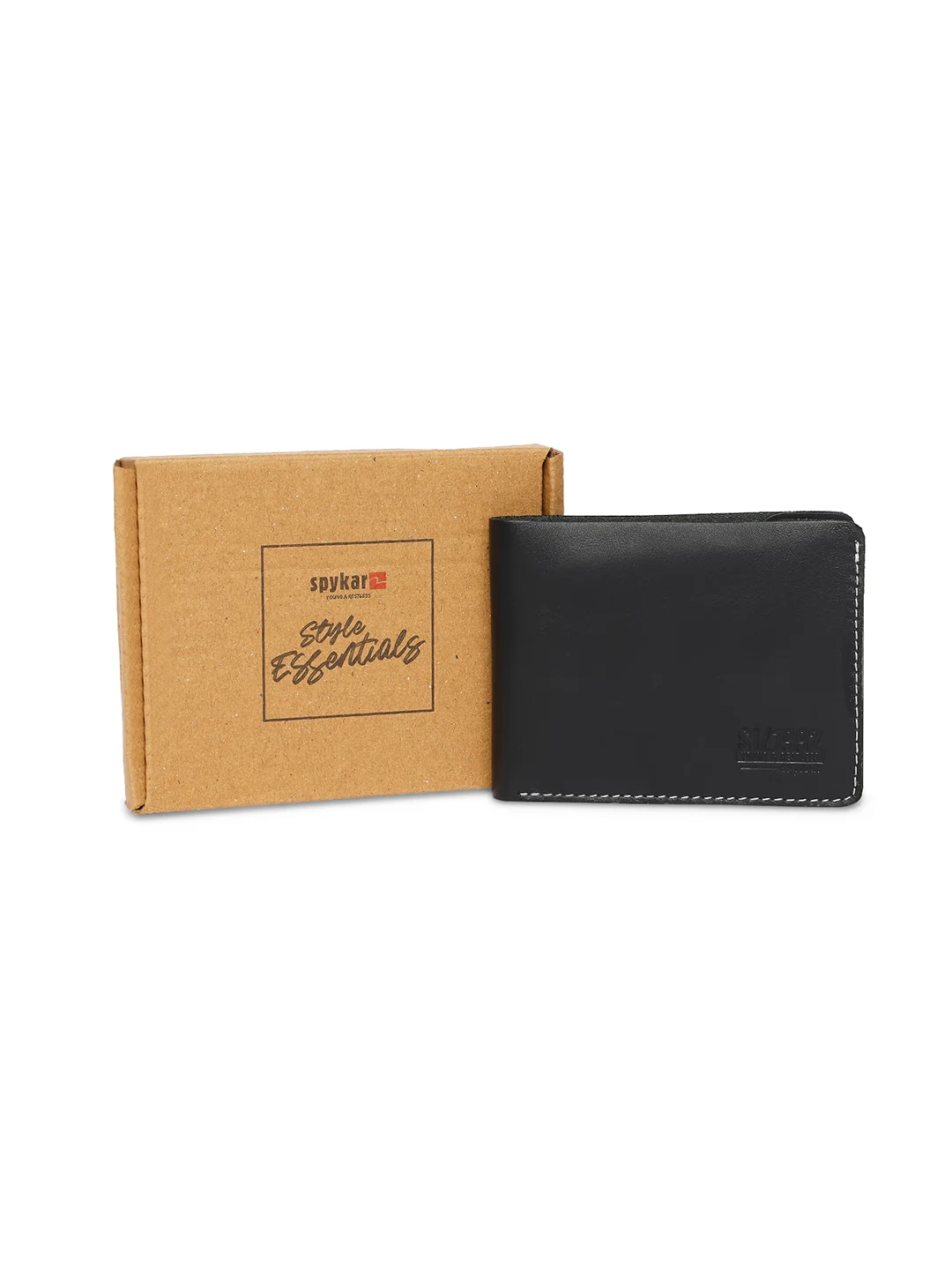 Men Black Leather Bi-Fold Wallet - Image 7