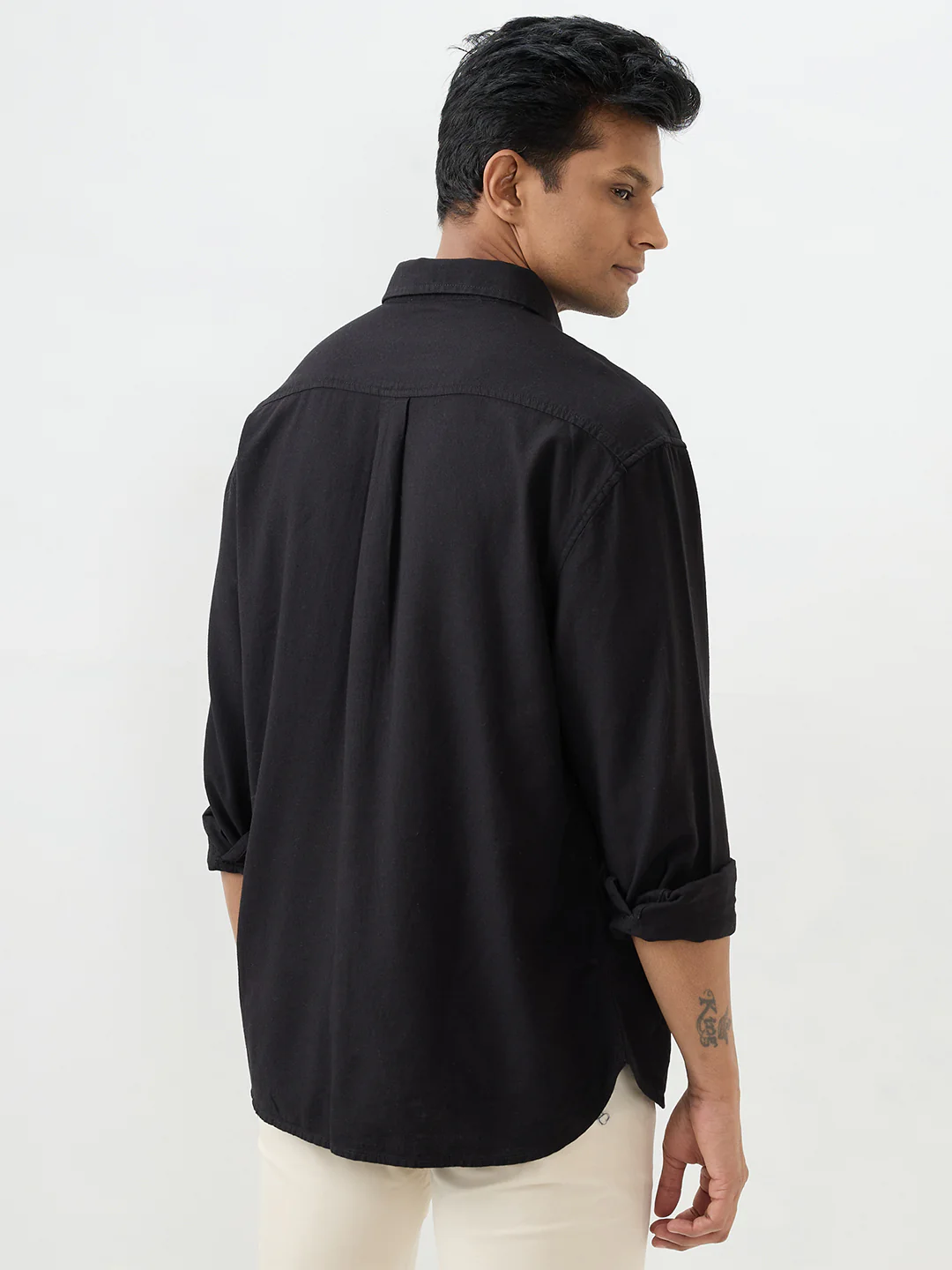 Men Shirt Black Slim Fit - Image 4