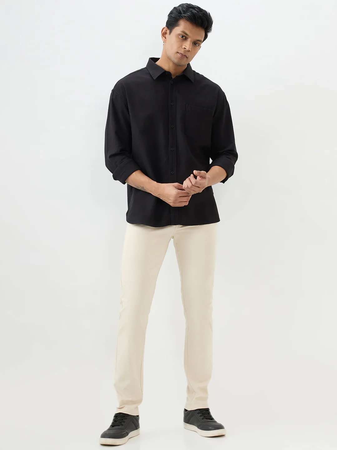 Men Shirt Black Slim Fit - Image 5