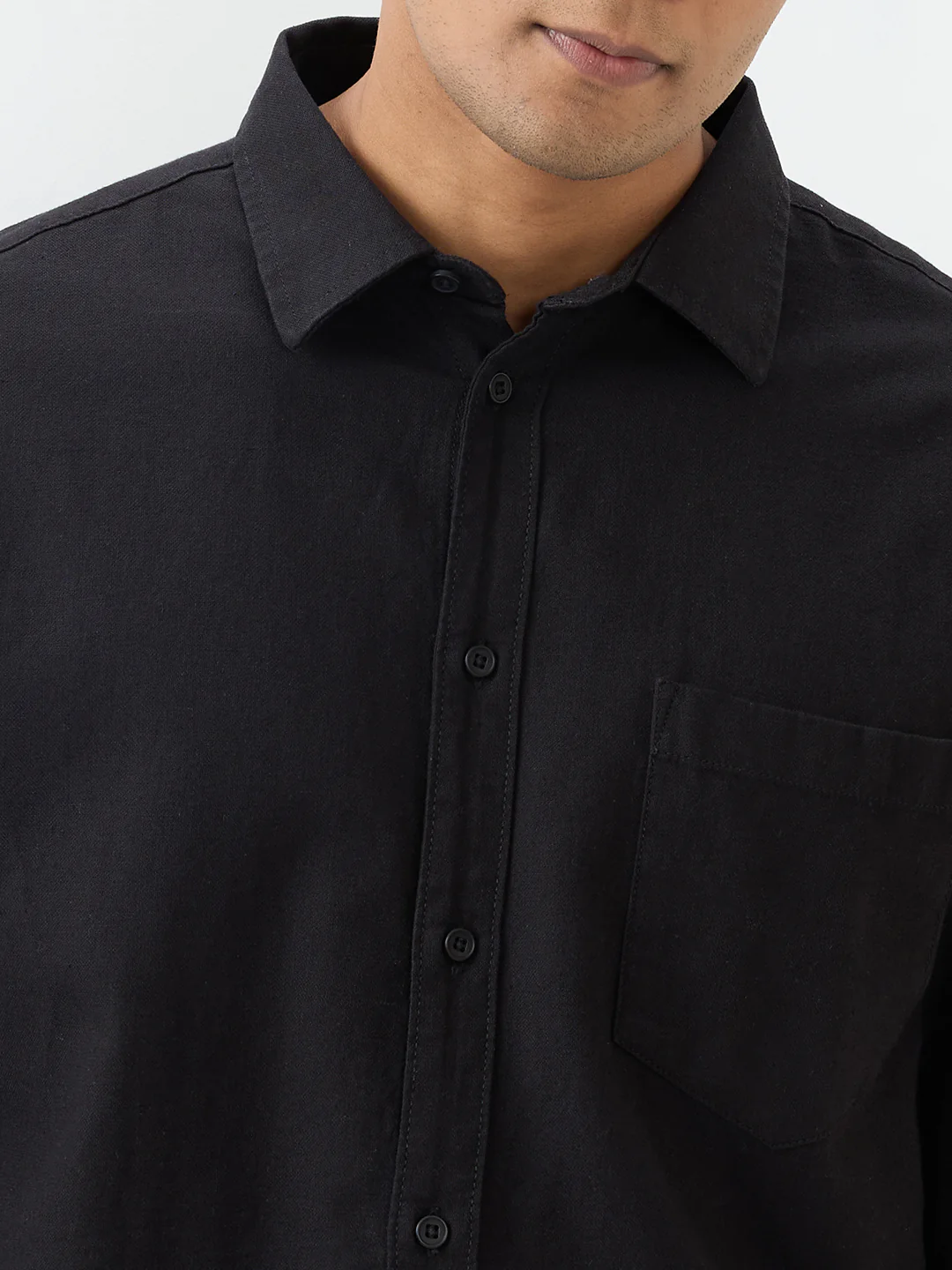 Men Shirt Black Slim Fit - Image 6