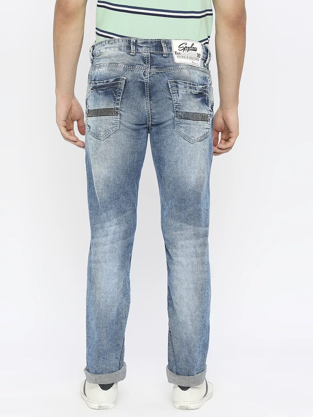 Men Rover Jeans Regular Fit Mid Blue Mid Rise - Image 4