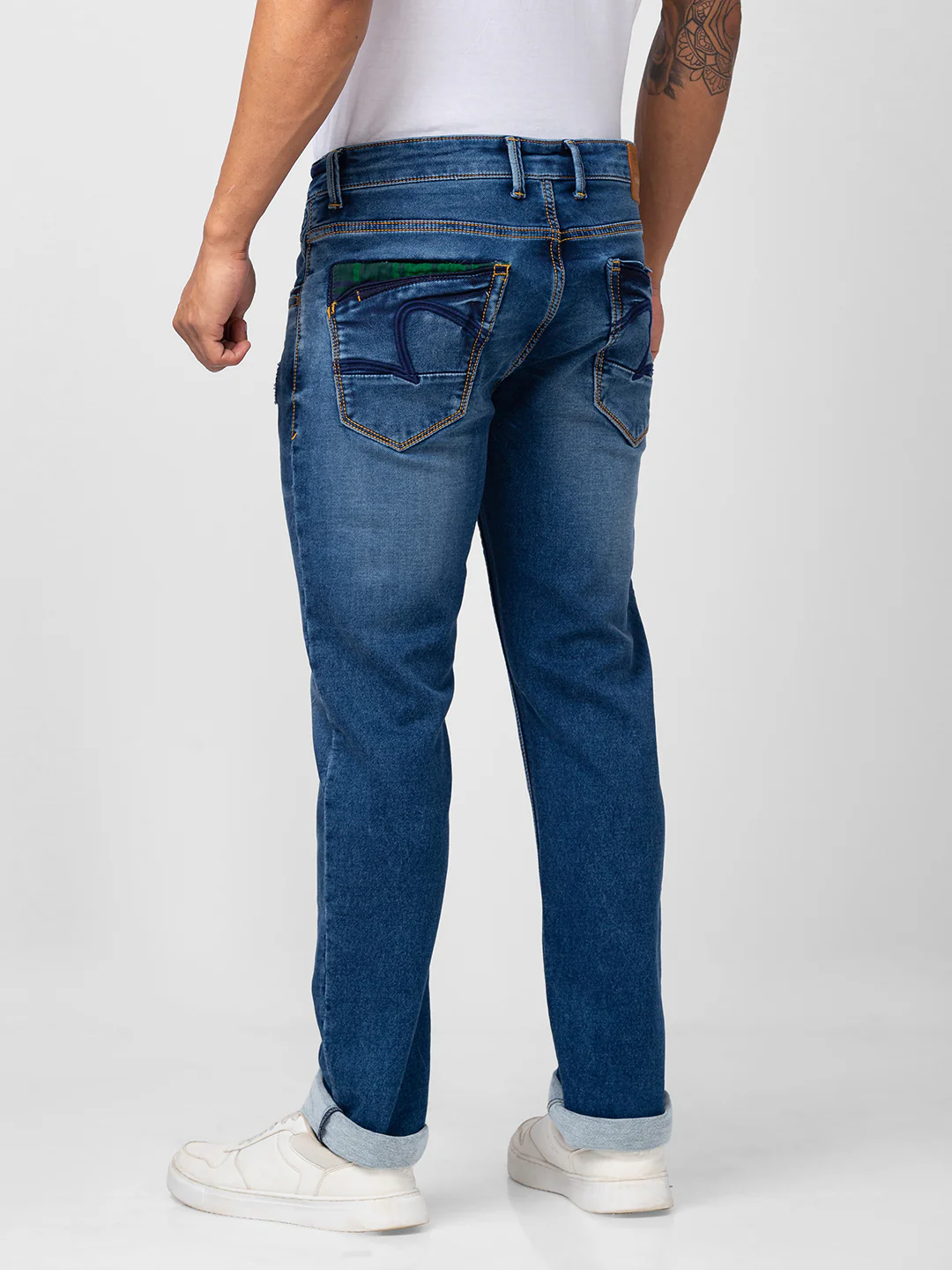 Men Rover Jeans Regular Fit Mid Blue Mid Rise - Image 3