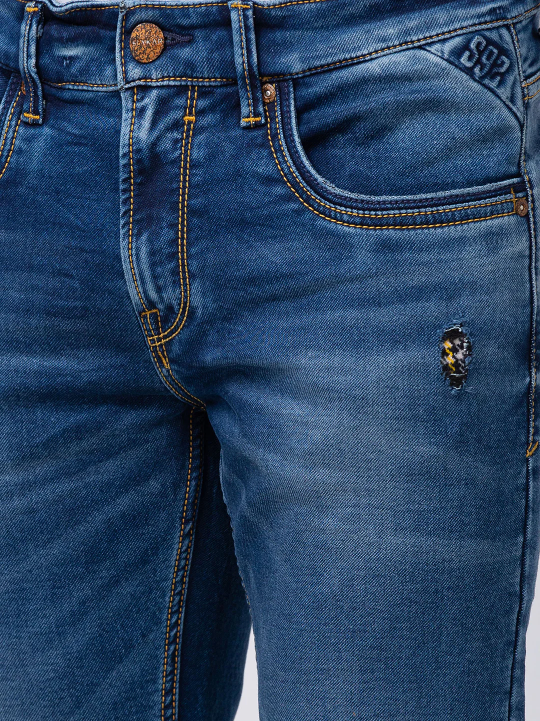 Men Rover Jeans Regular Fit Mid Blue Mid Rise - Image 5
