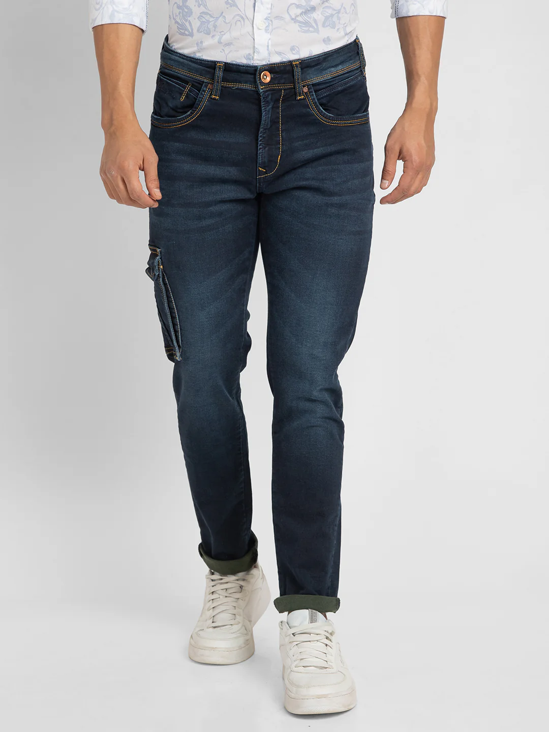 Men Trooper Jeans Regular Fit Dark Blue High Rise