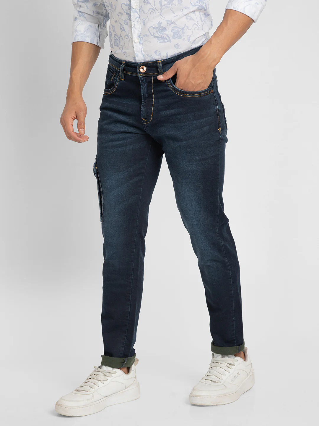 Men Trooper Jeans Regular Fit Dark Blue High Rise - Image 4
