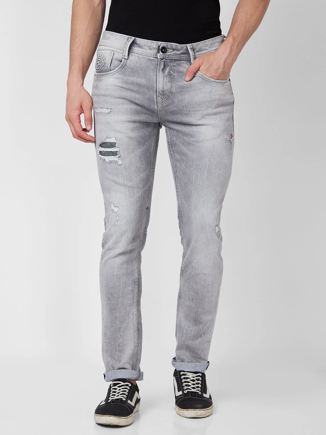 Men Nico Jeans Skinny Fit Grey Low Rise - Image 2