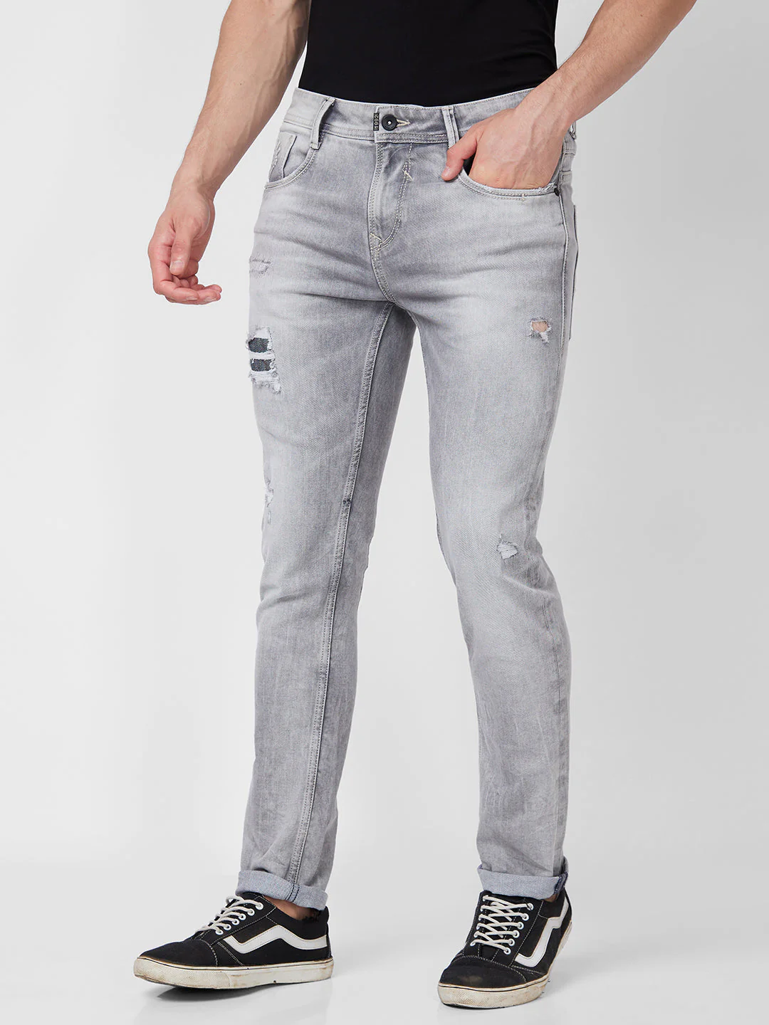 Men Nico Jeans Skinny Fit Grey Low Rise - Image 4
