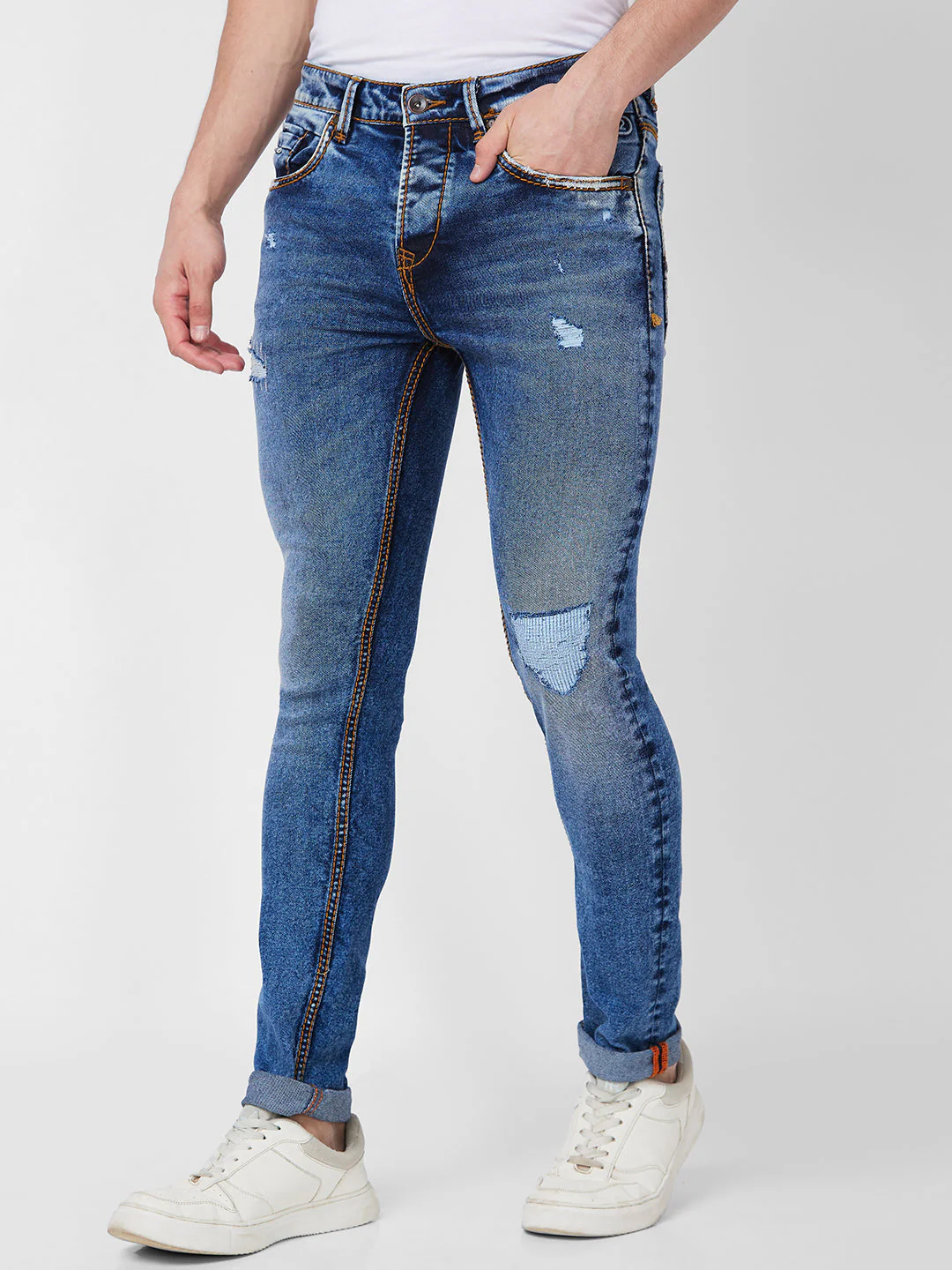 Men Nico Jeans Skinny Fit Blue Low Rise - Image 4