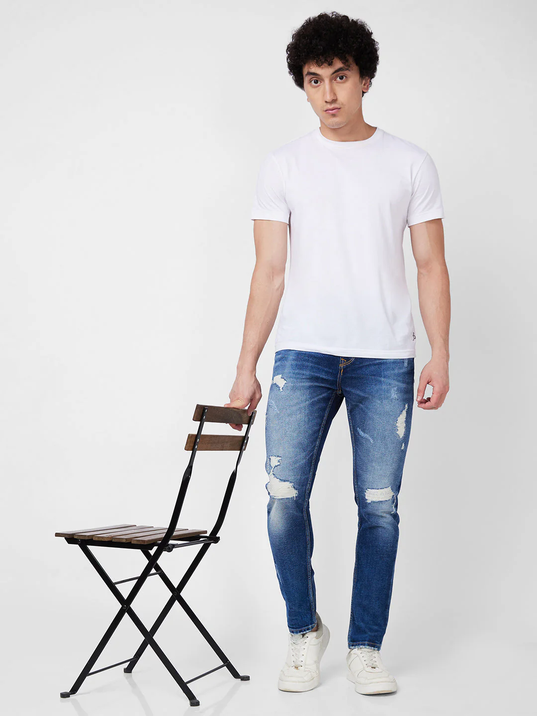 Men Jeans Slim Fit Blue Low Rise - Image 6