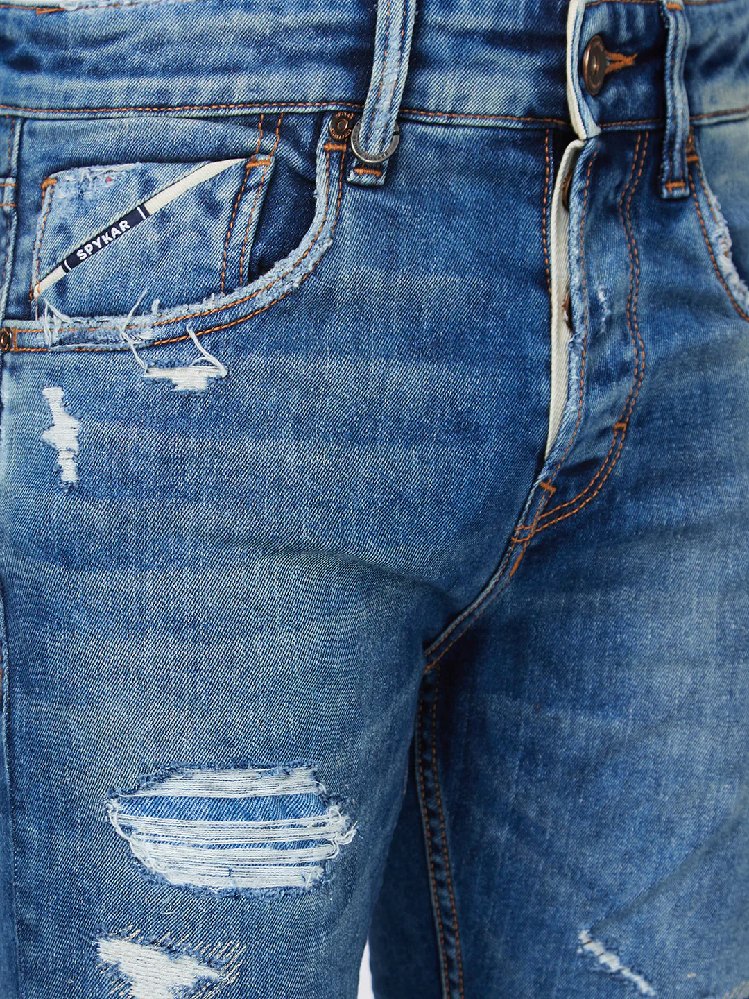 Men Jeans Slim Fit Blue Low Rise - Image 5