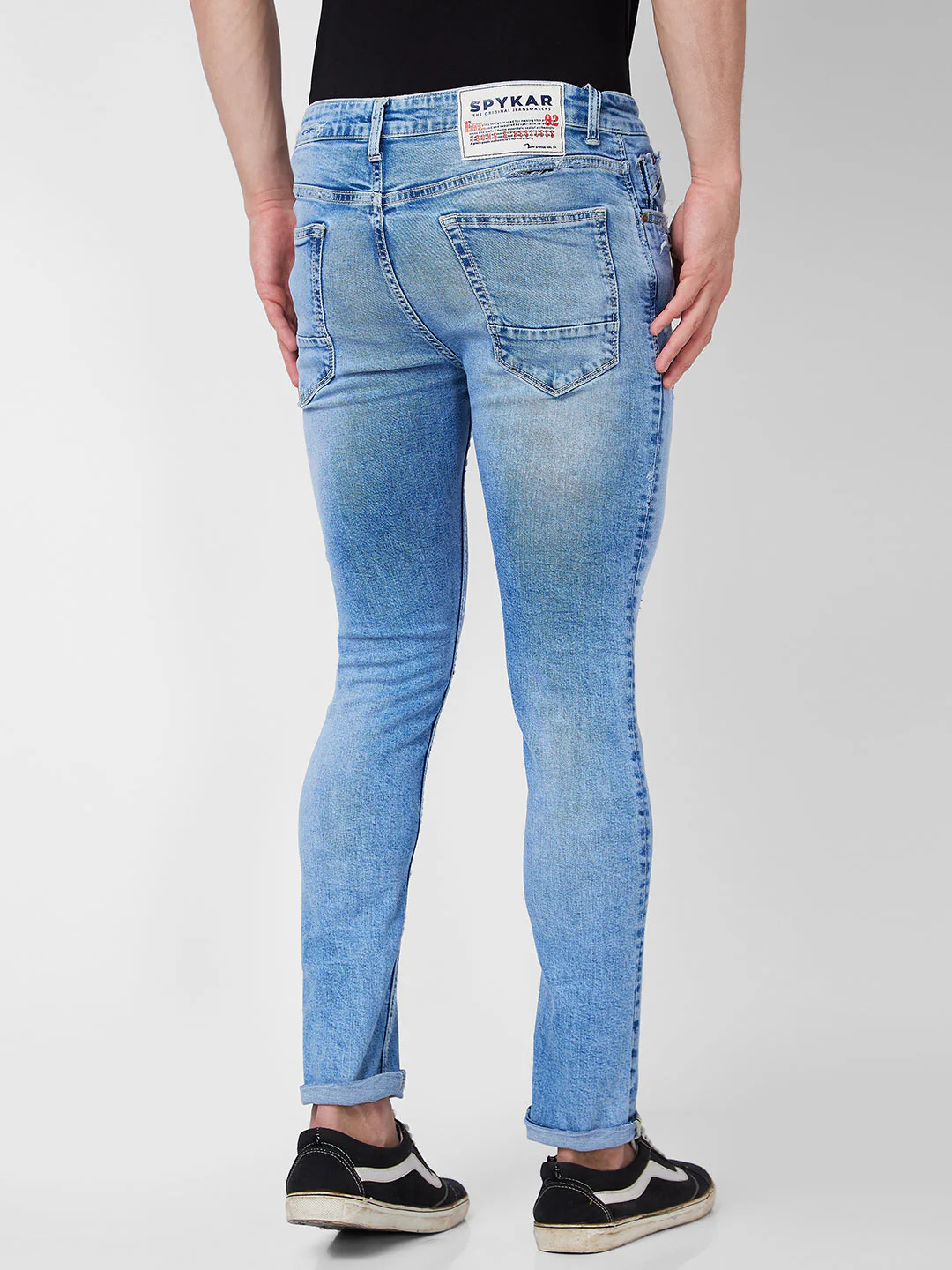 Men Jeans Slim Fit Blue Low Rise - Image 3