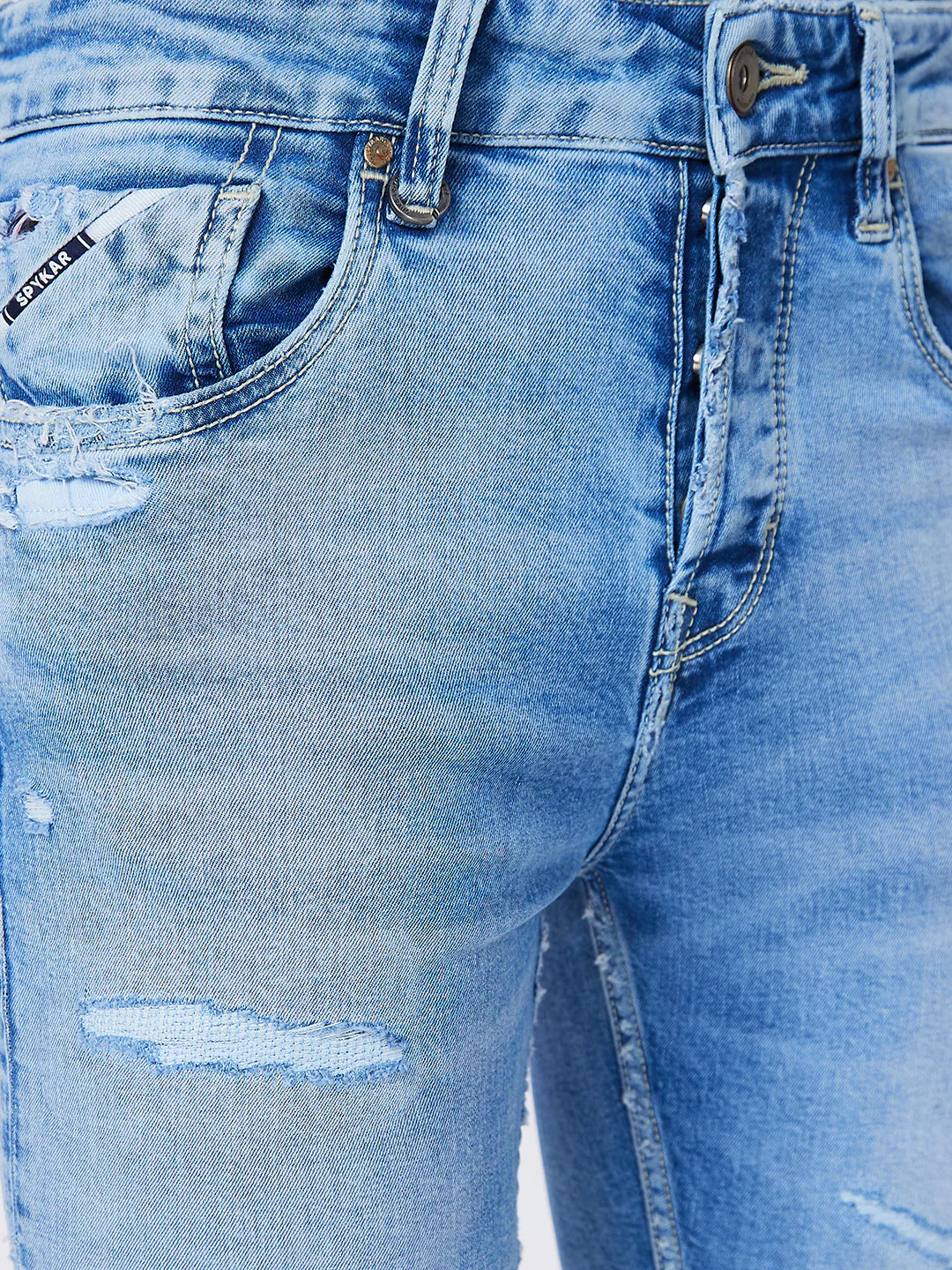 Men Jeans Slim Fit Blue Low Rise - Image 5