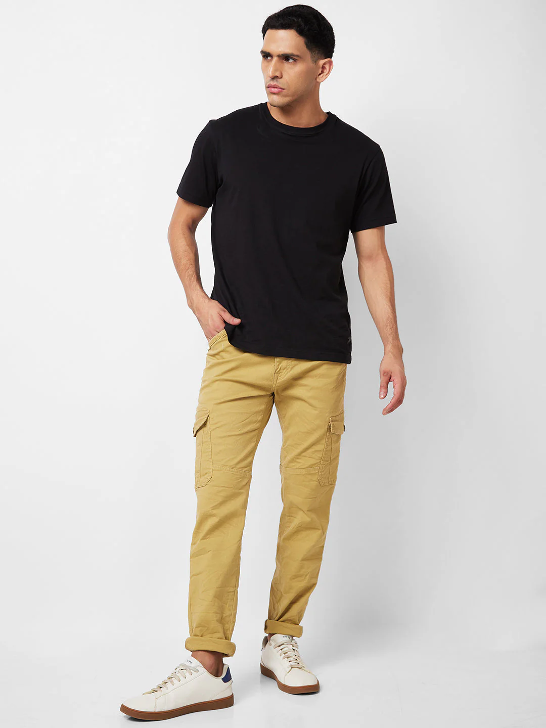 Men Jeans Regular Fit Khaki Mid Rise - Image 2