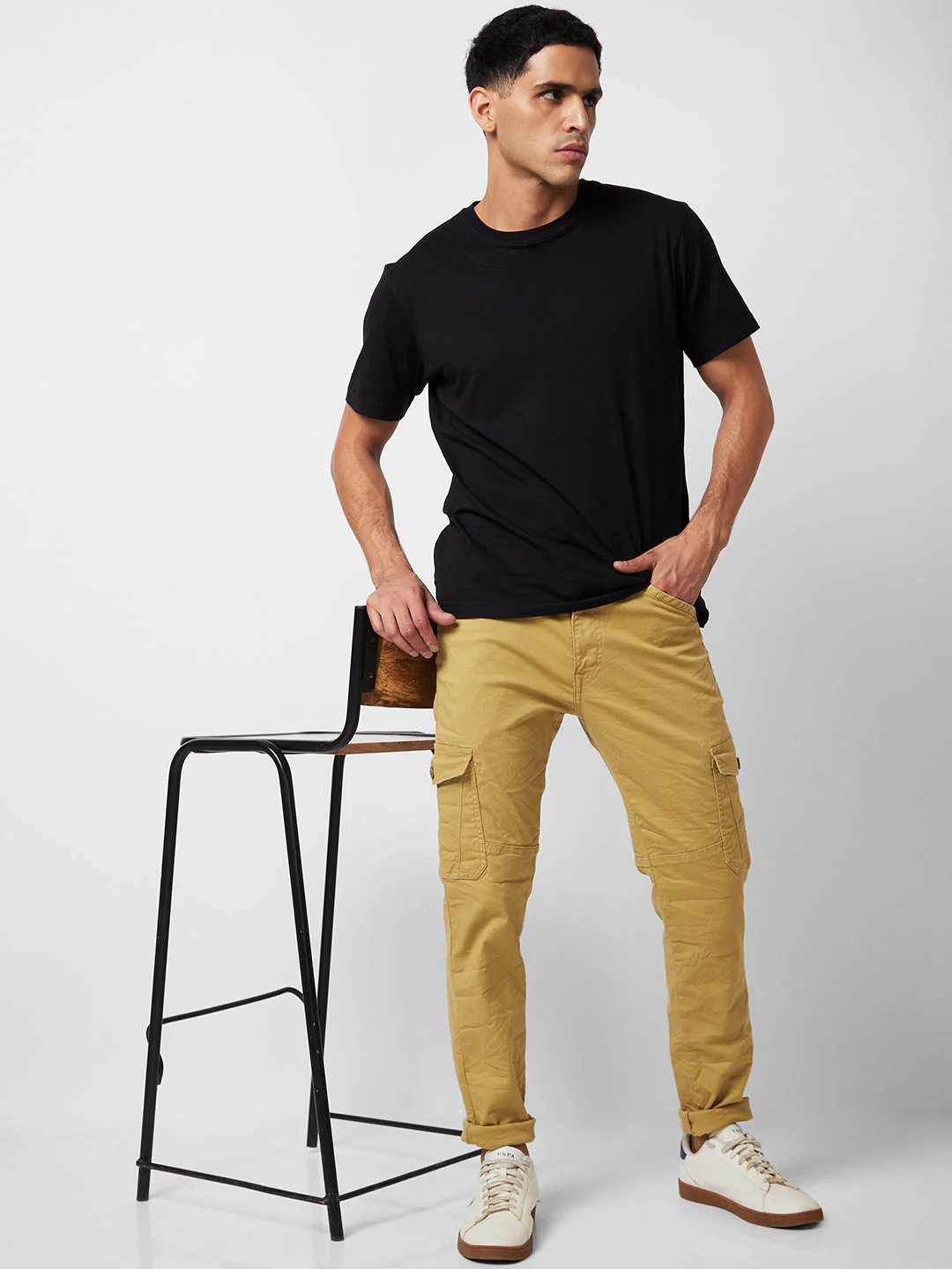 Men Jeans Regular Fit Khaki Mid Rise - Image 6