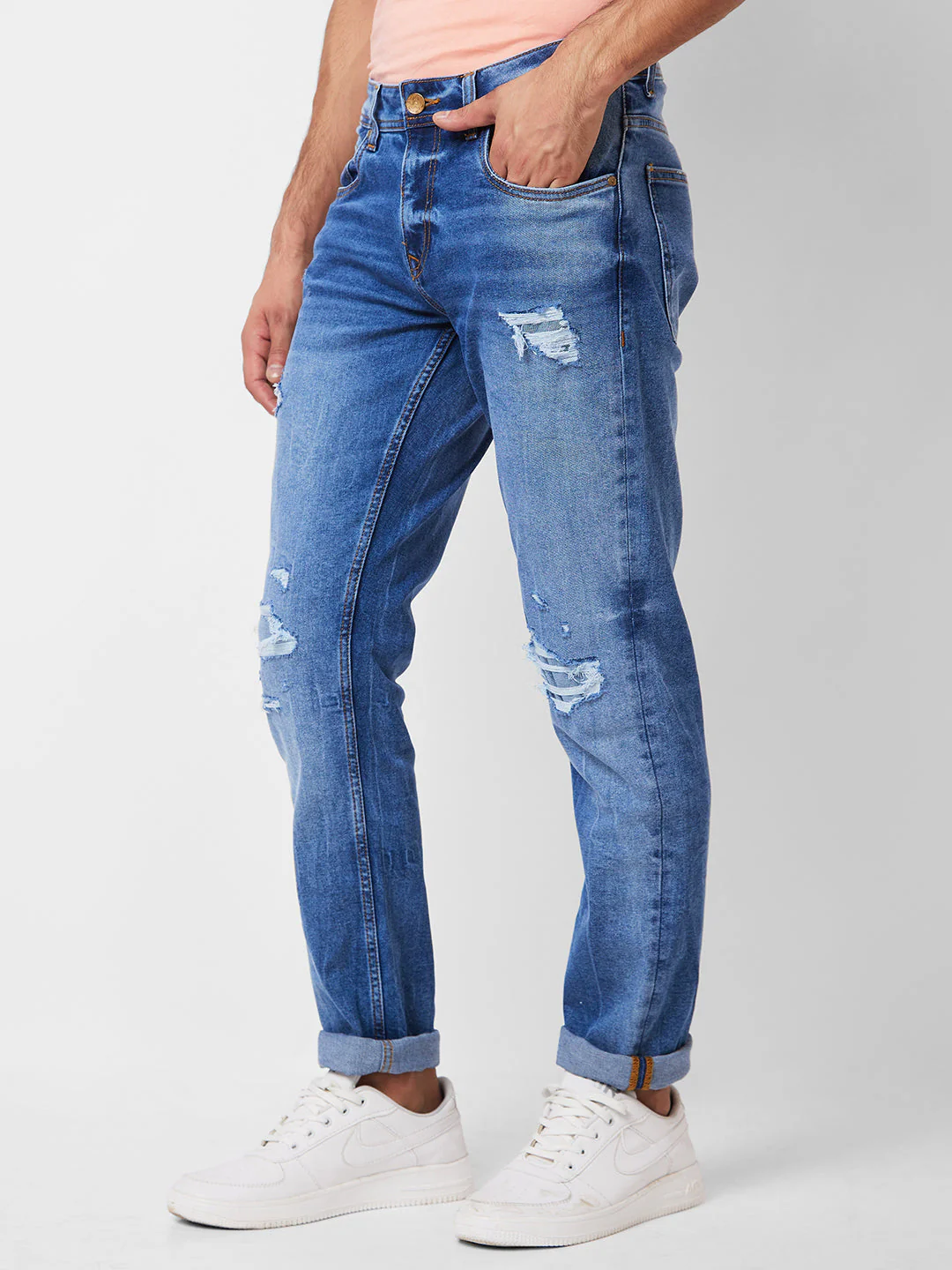 Men Nico Jeans Skinny Fit Blue Low Rise - Image 4