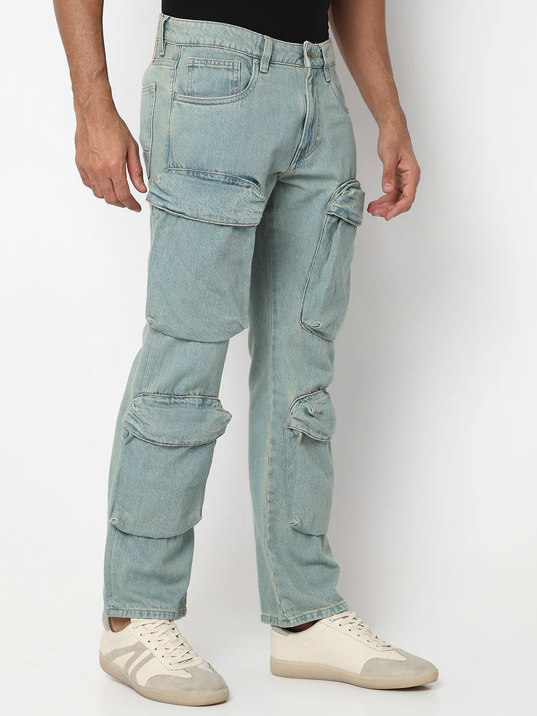 Men Jeans Relaxed Fit Blue Mid Rise - Image 3