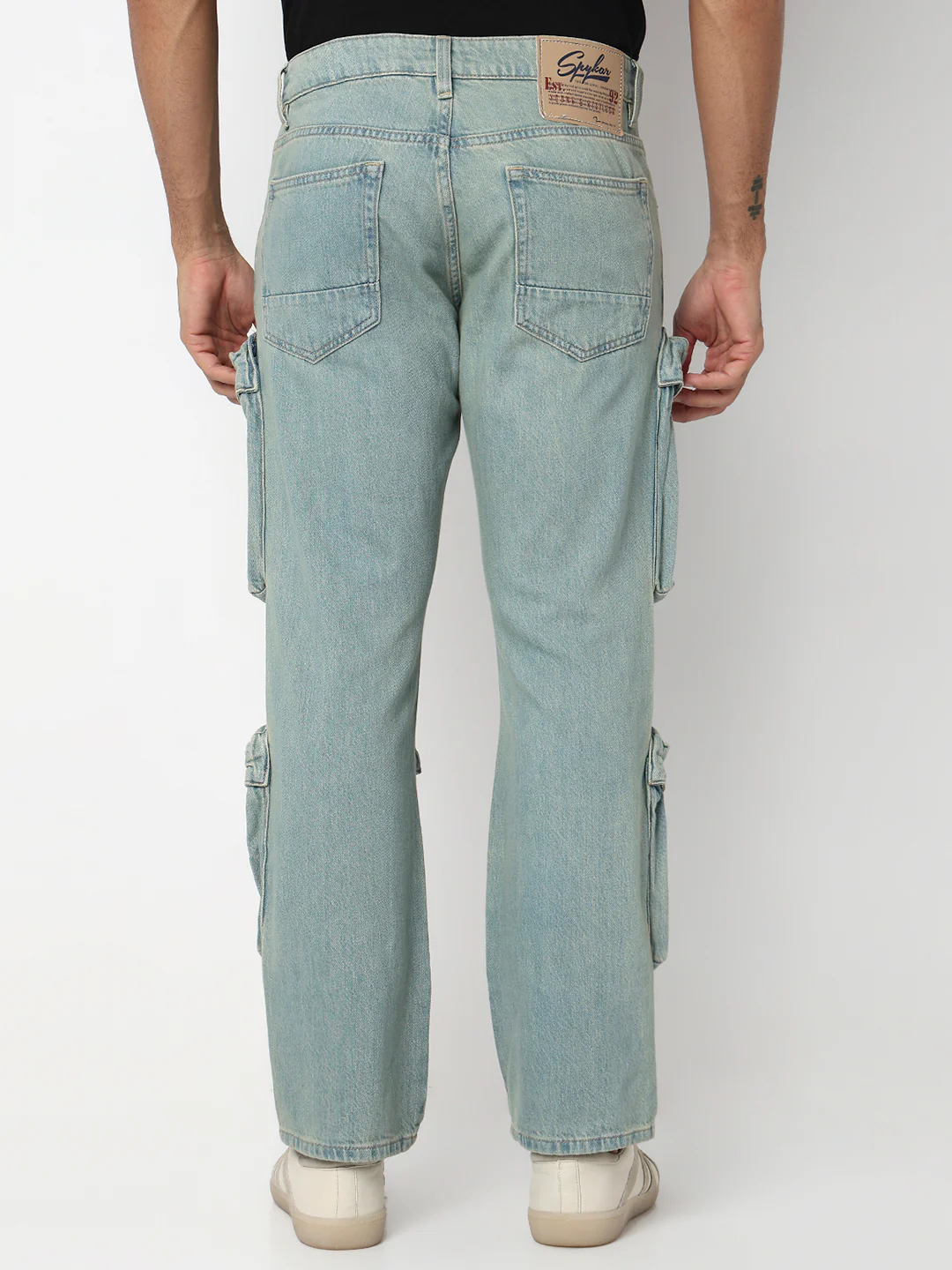 Men Jeans Relaxed Fit Blue Mid Rise - Image 4