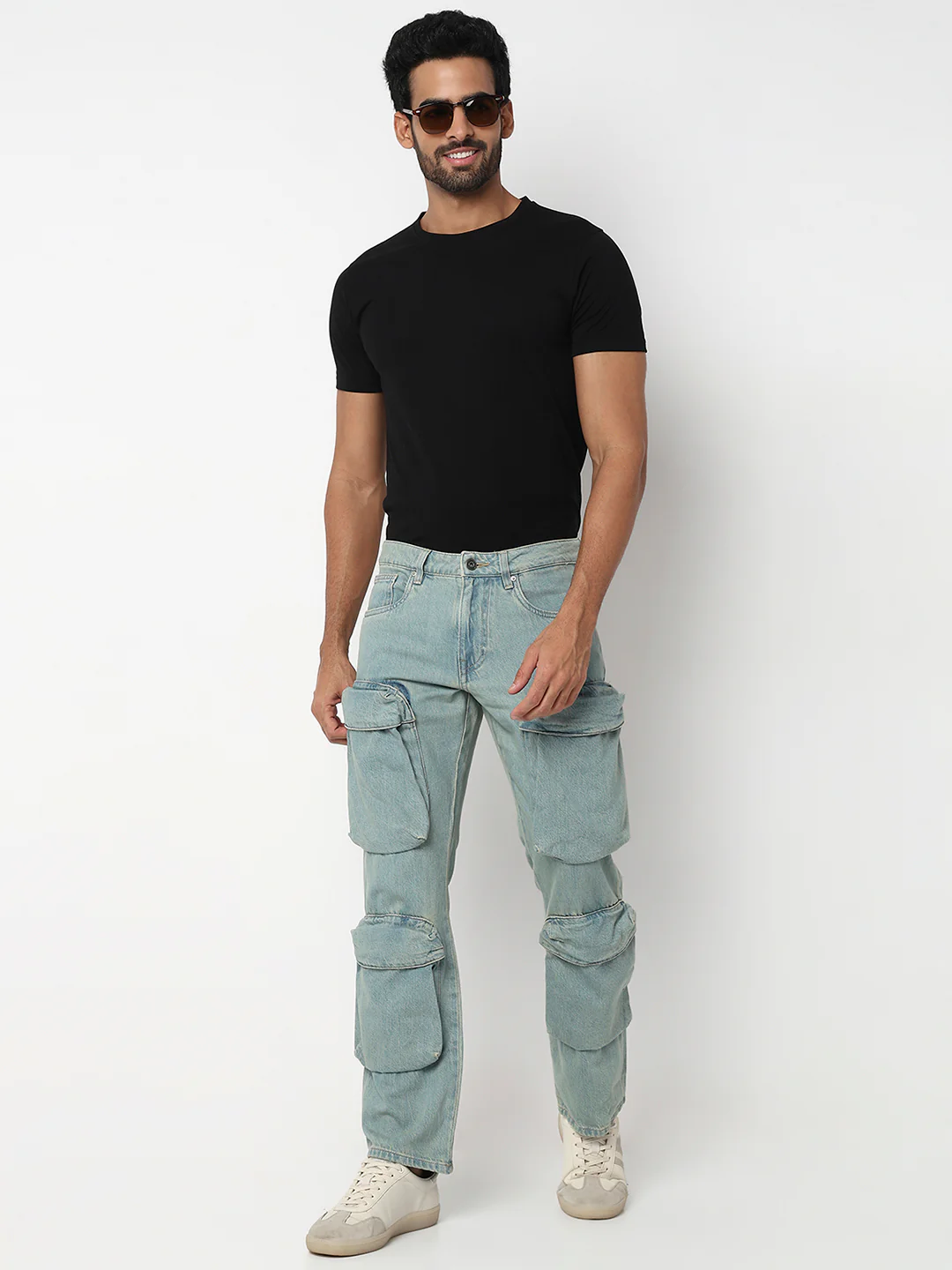 Men Jeans Relaxed Fit Blue Mid Rise - Image 6