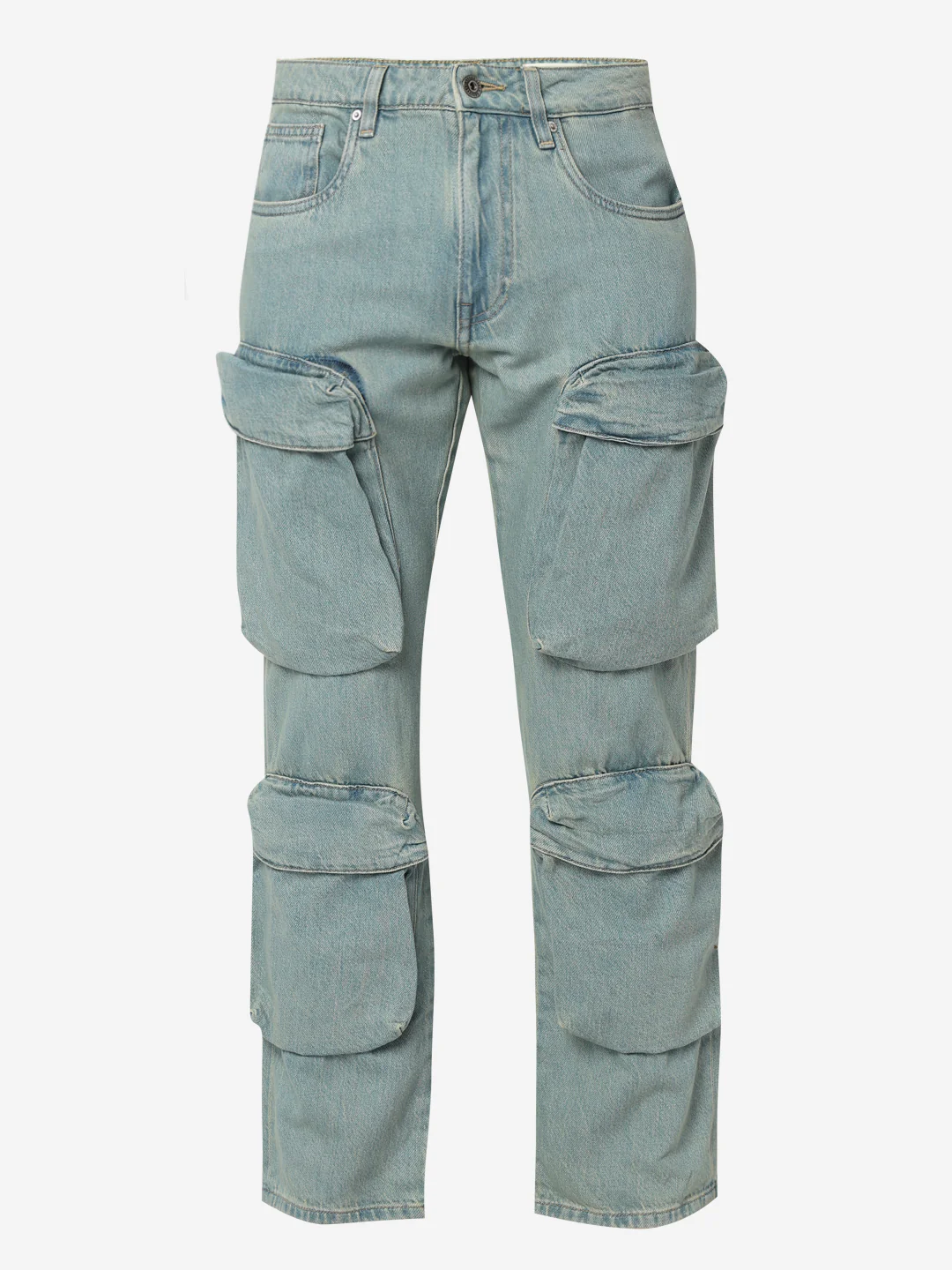 Men Jeans Relaxed Fit Blue Mid Rise - Image 7