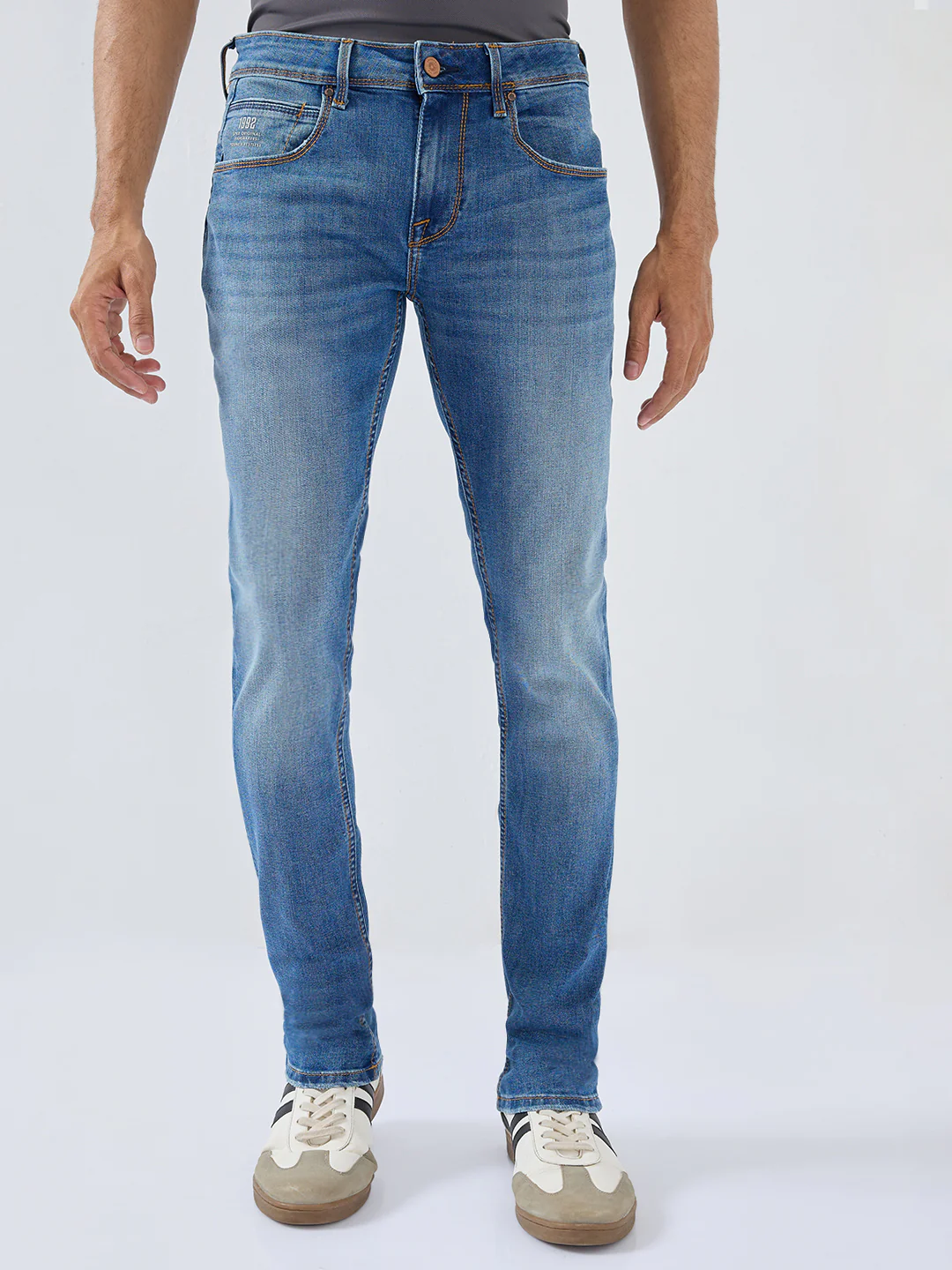 Men Nico Jeans Skinny Fit Mid Blue Low Rise - Image 2