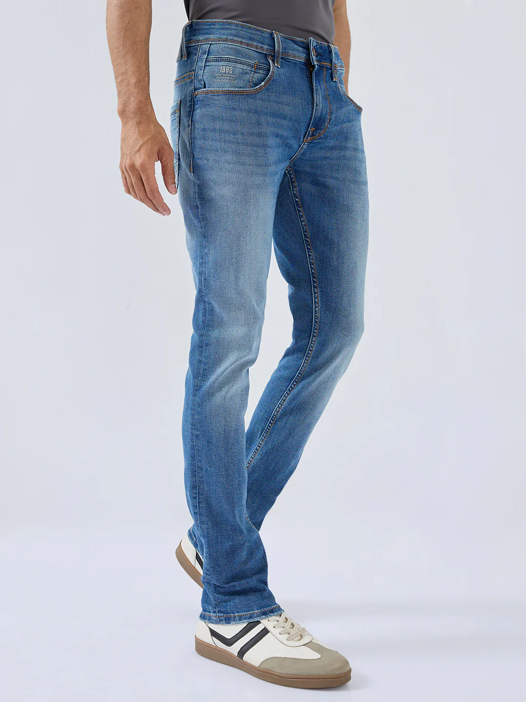 Men Nico Jeans Skinny Fit Mid Blue Low Rise - Image 3