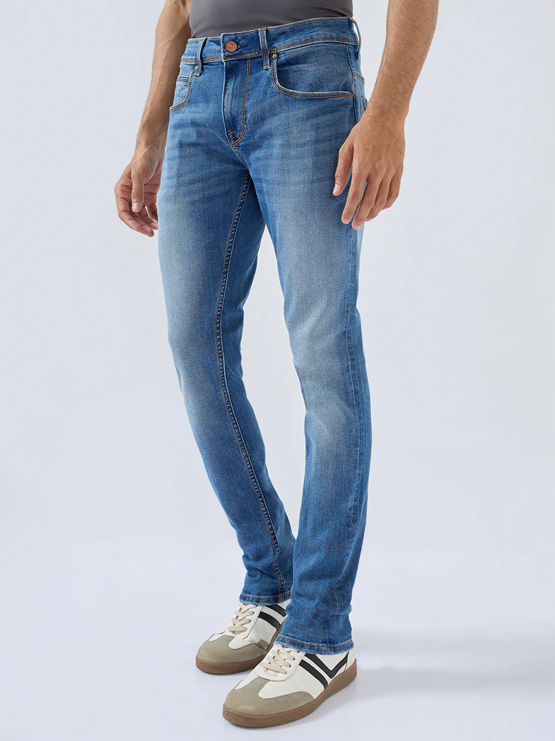 Men Nico Jeans Skinny Fit Mid Blue Low Rise - Image 4