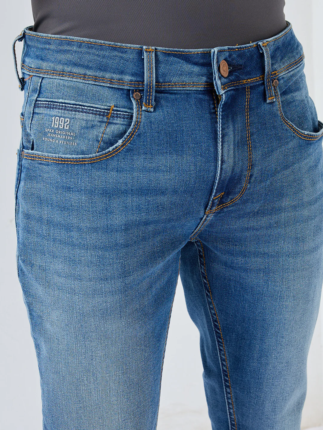 Men Nico Jeans Skinny Fit Mid Blue Low Rise - Image 6