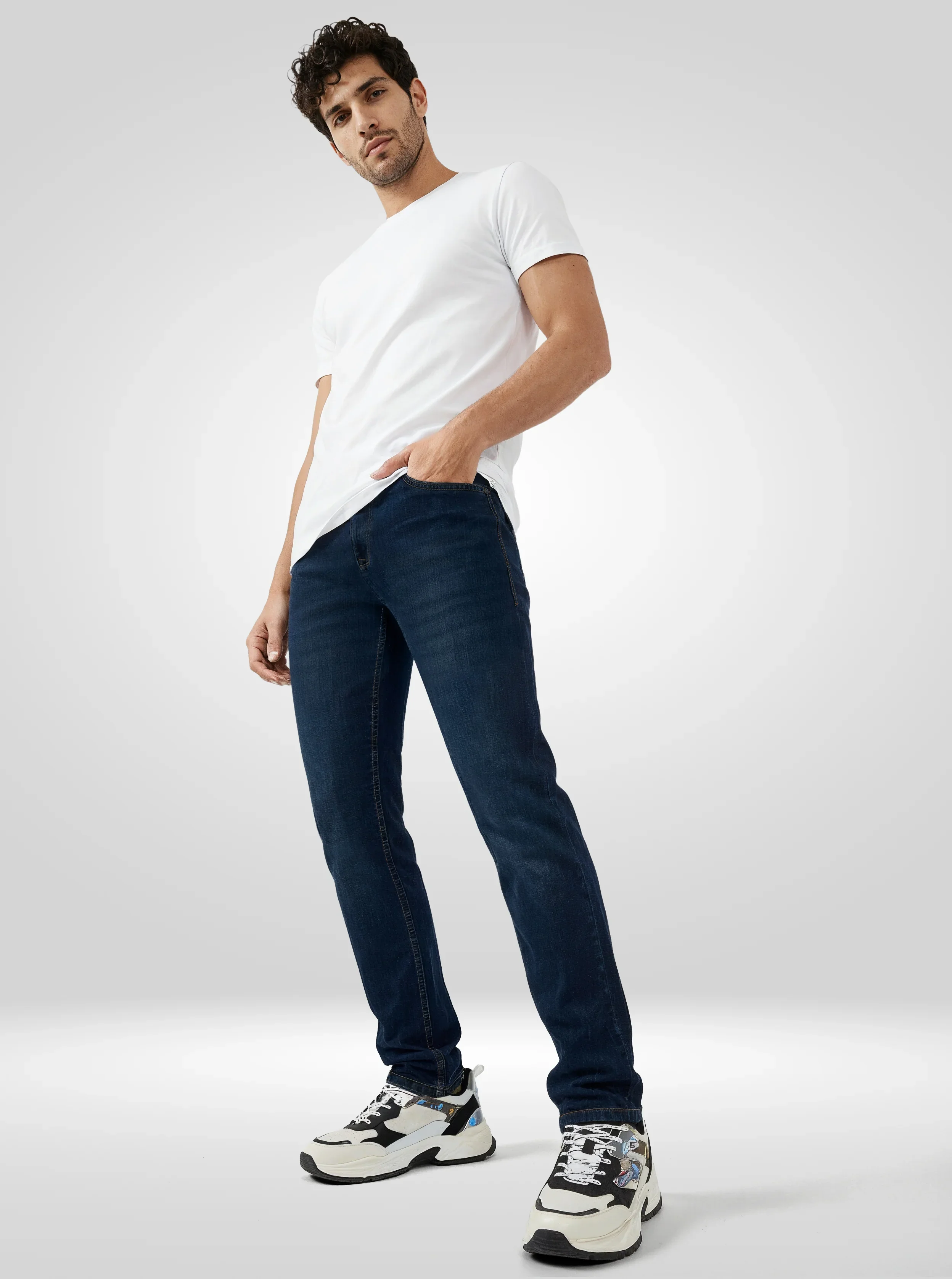 Men Nico Jeans Skinny Fit Dark Blue Low Rise