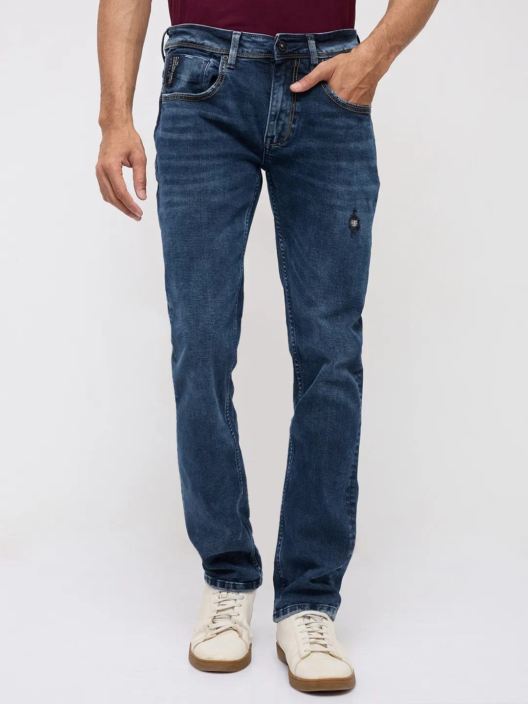 Men Rover Jeans Regular Fit Dark Blue Mid Rise - Image 2