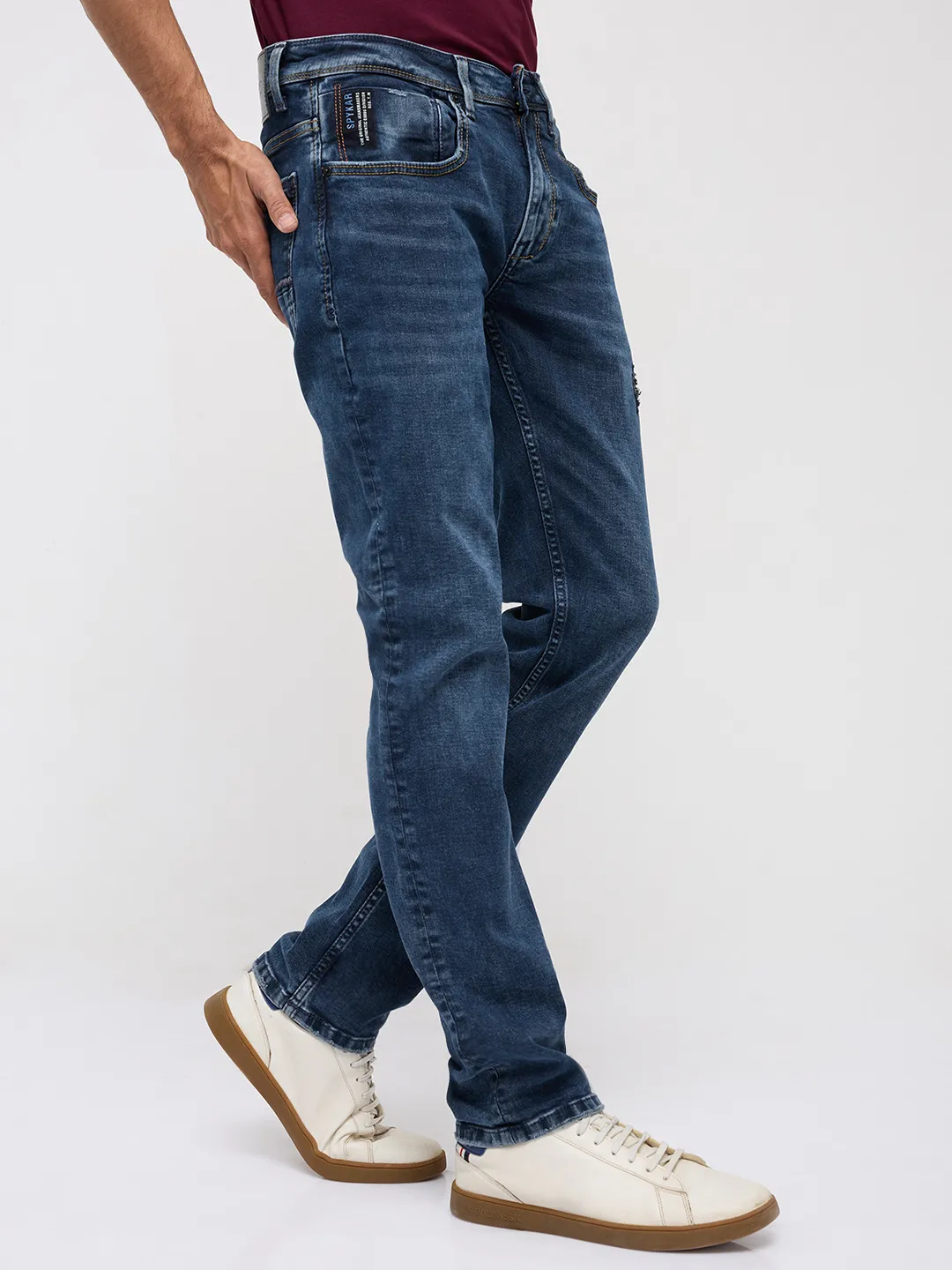 Men Rover Jeans Regular Fit Dark Blue Mid Rise - Image 3