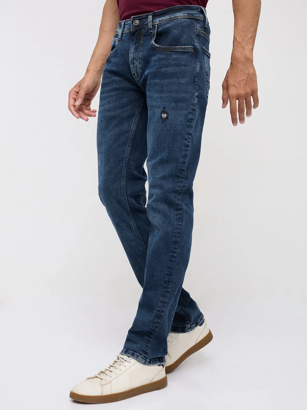 Men Rover Jeans Regular Fit Dark Blue Mid Rise - Image 4