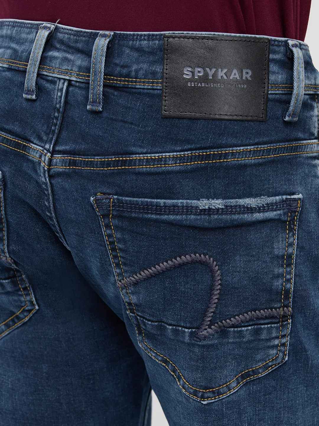 Men Rover Jeans Regular Fit Dark Blue Mid Rise - Image 8