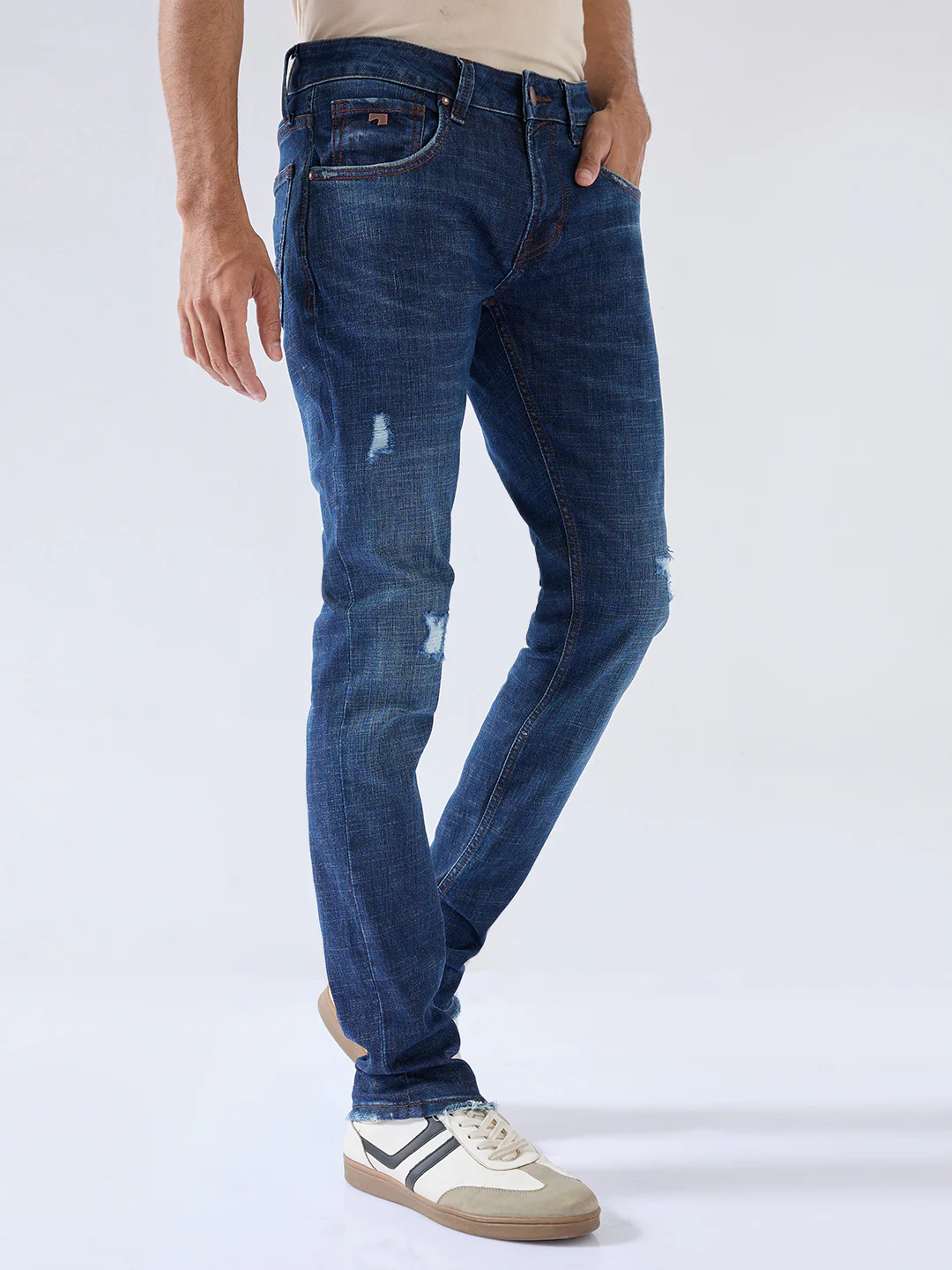 Men Nico Jeans Skinny Fit Dark Blue Low Rise - Image 3