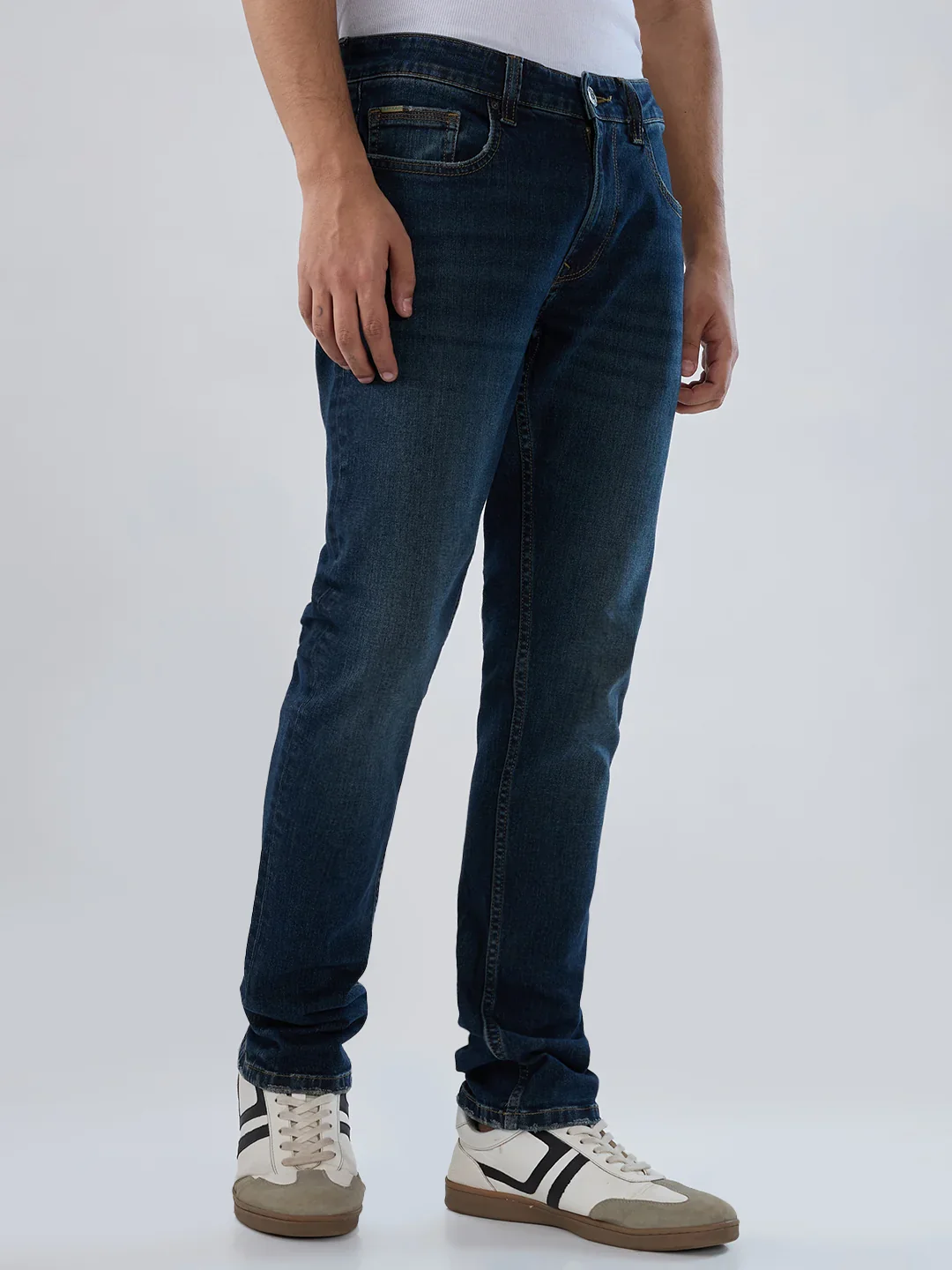 Men Rover Jeans Regular Fit Dark Blue Mid Rise - Image 3