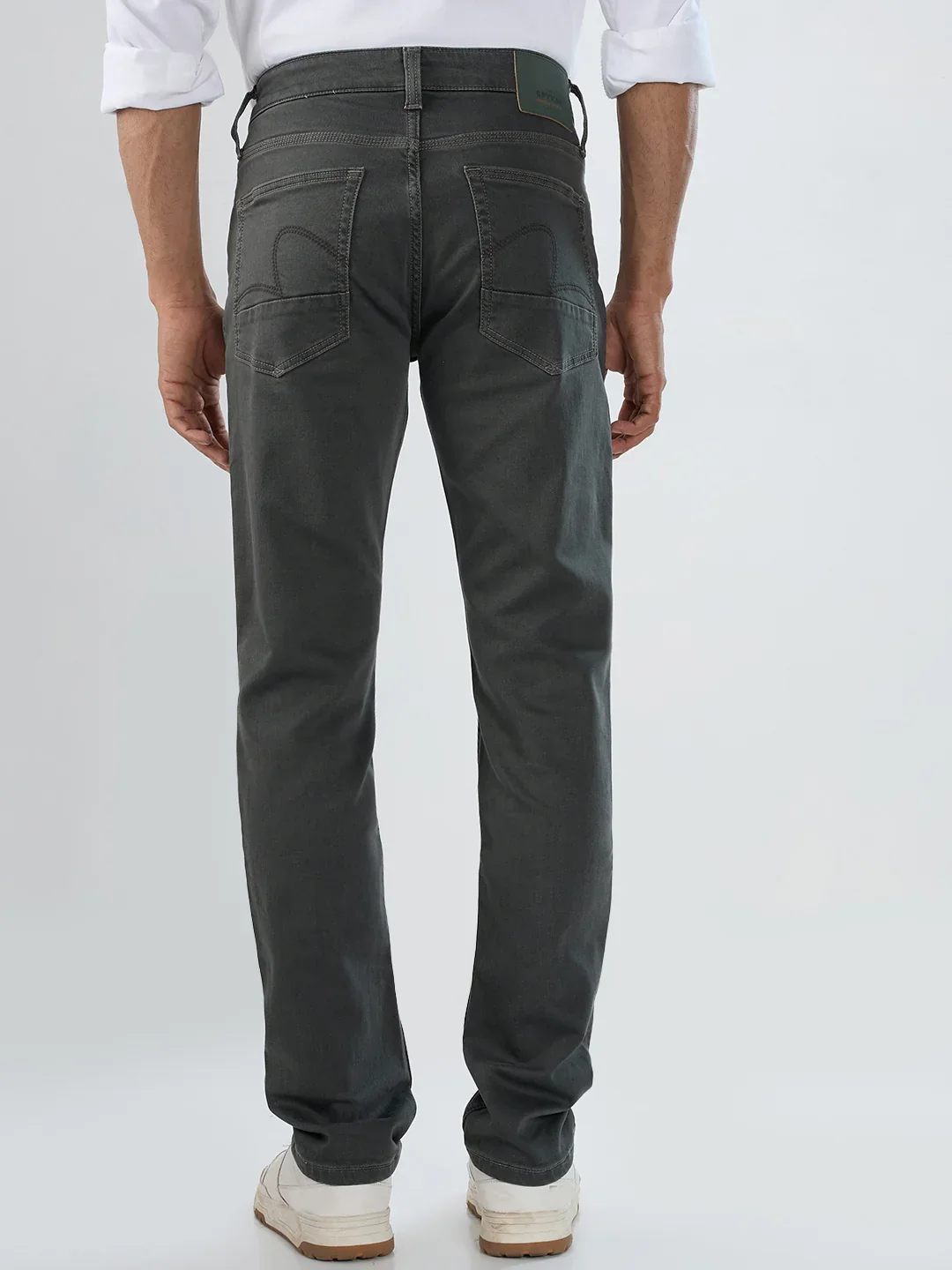 Men Rover Jeans Regular Fit Dark Olive Mid Rise - Image 6