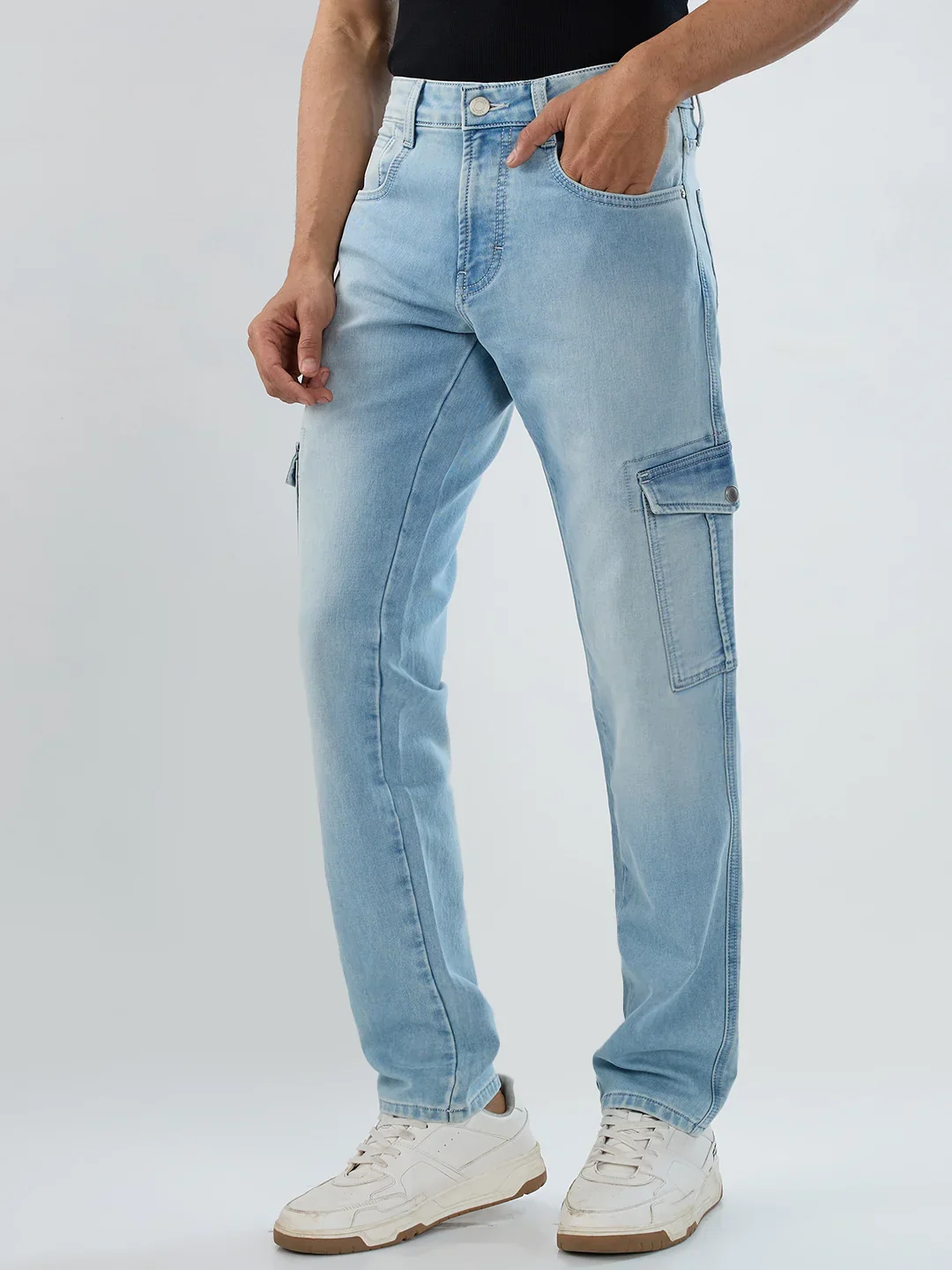 Men Trooper Jeans Regular Fit Light Blue Mid Rise - Image 3