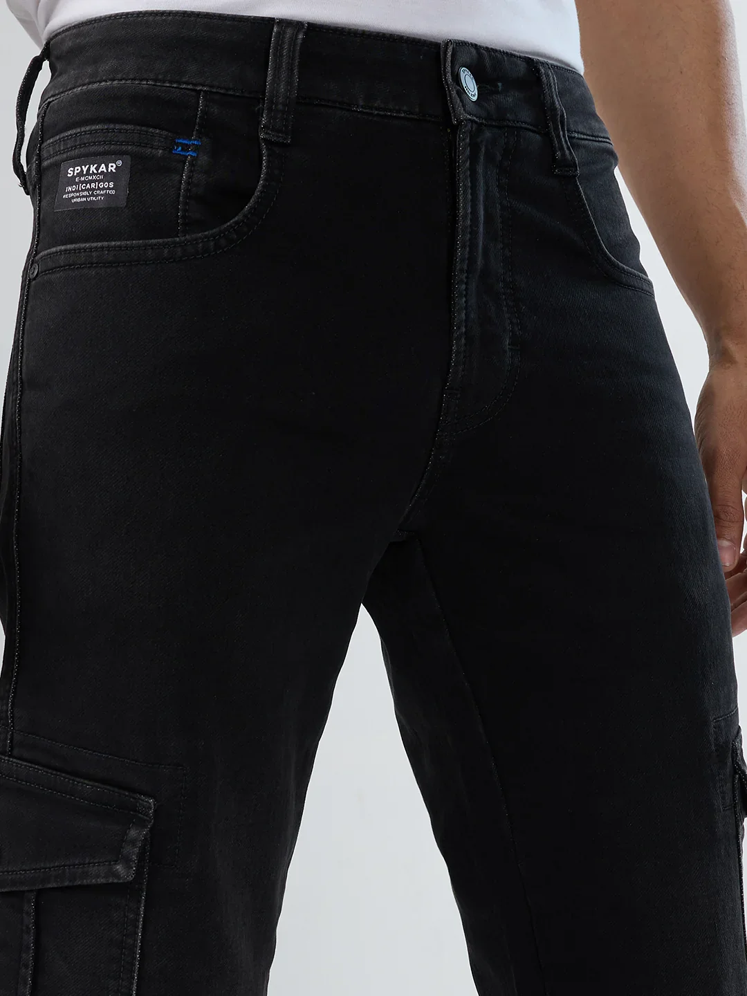 Men Trooper Jeans Regular Fit Black Mid Rise - Image 4