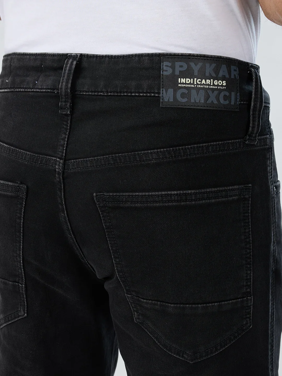 Men Trooper Jeans Regular Fit Black Mid Rise - Image 7