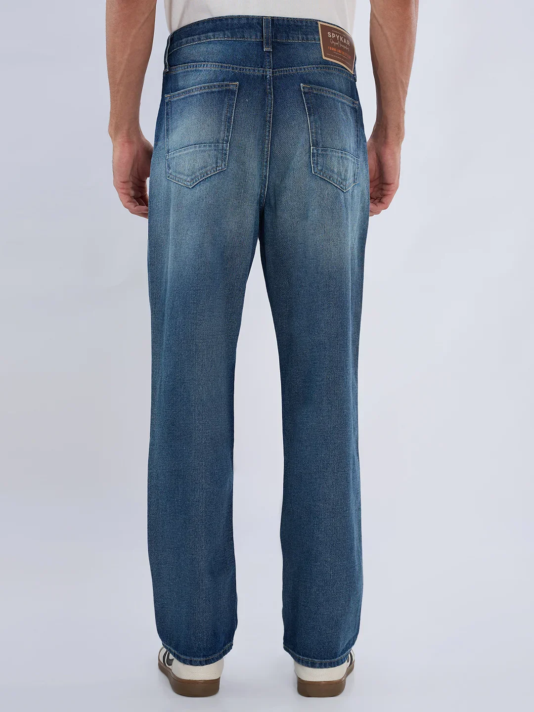 Men Jeans Loose Fit Vintage Blue Mid Rise - Image 5