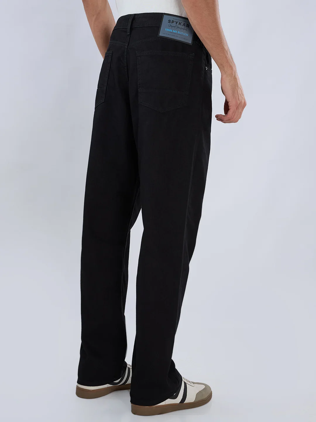 Men Ikemen Jeans Loose Fit Black Mid Rise - Image 3