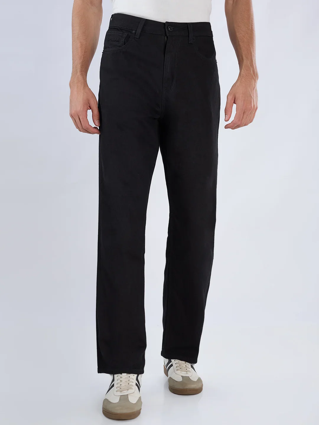 Men Ikemen Jeans Loose Fit Black Mid Rise - Image 4