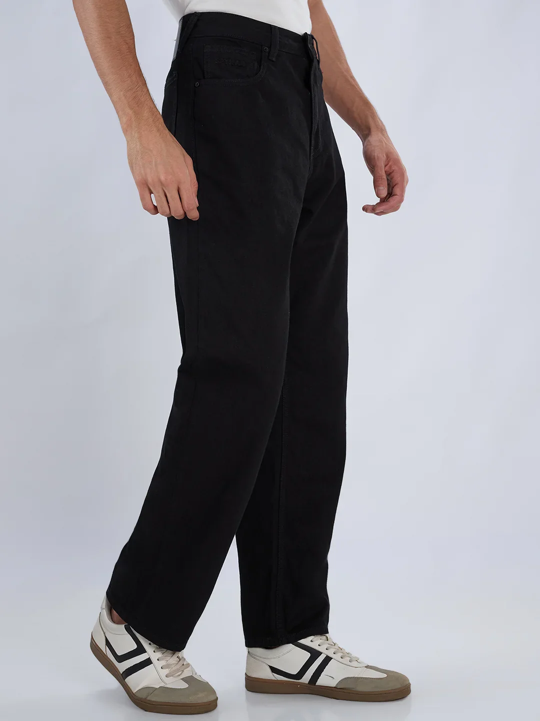 Men Ikemen Jeans Loose Fit Black Mid Rise - Image 5