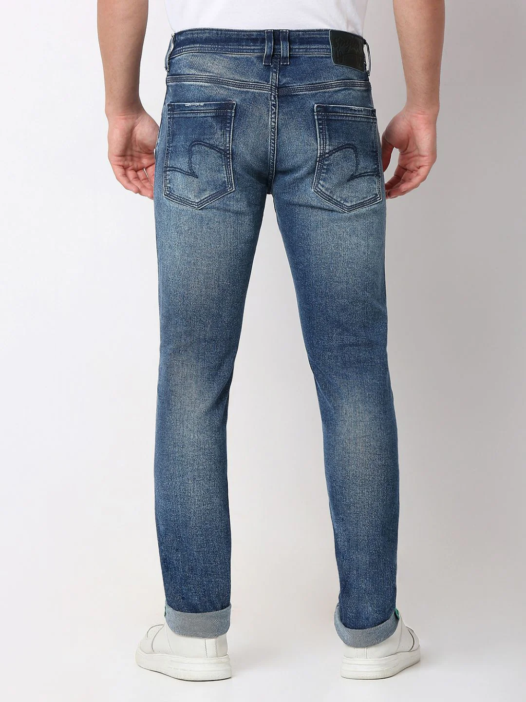 Men Jeans Skinny Fit Mid Blue Low Rise - Image 5