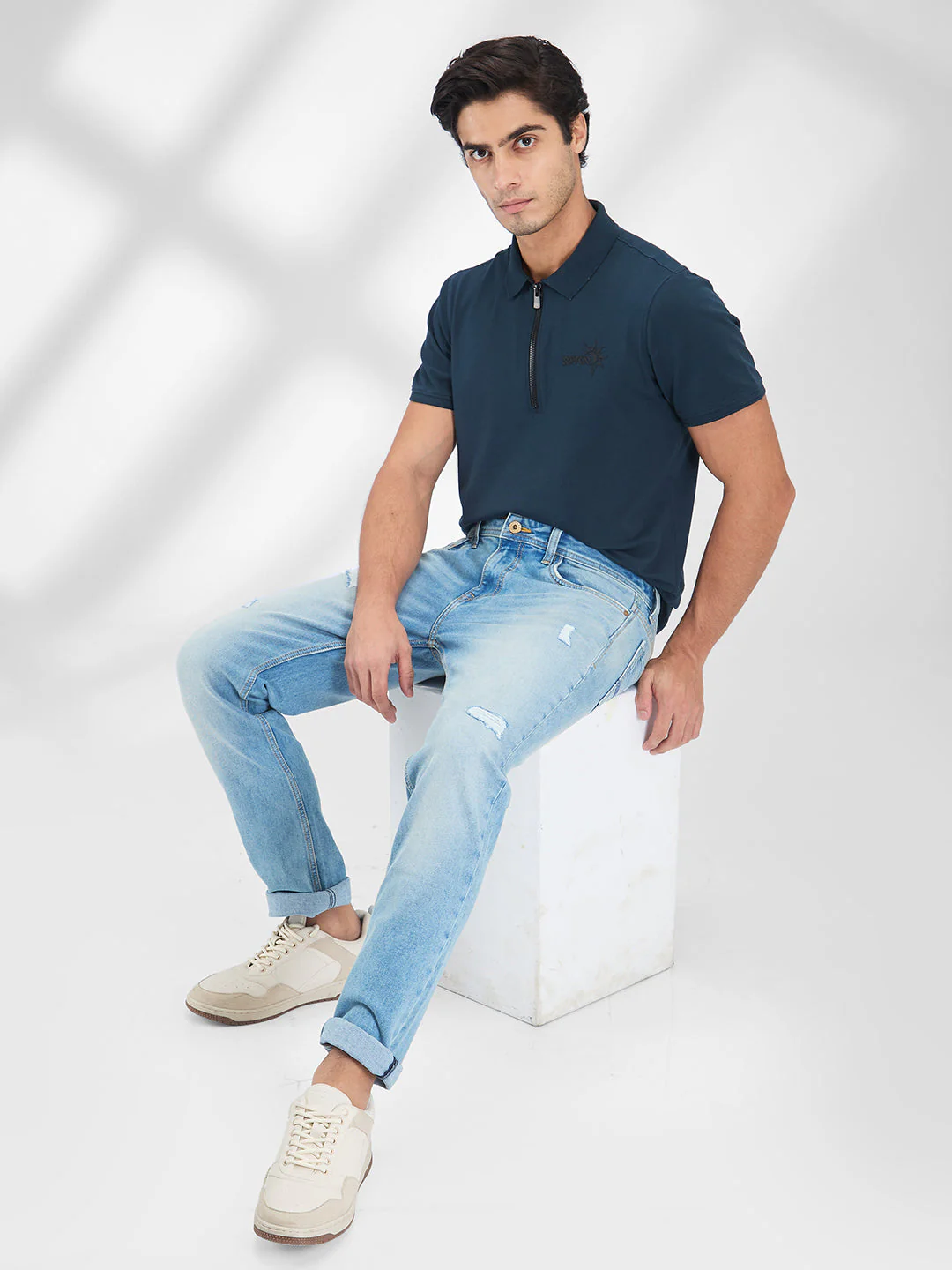 Men Jeans Skinny Slim Fit Blue Low Rise - Image 6