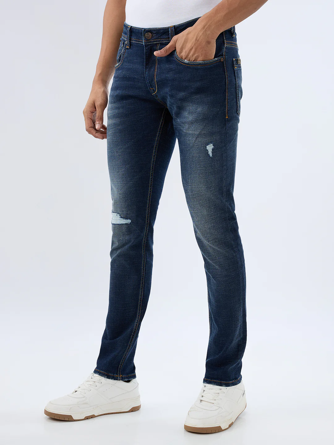 Men Kano Jeans Slim Fit Blue Low Rise - Image 3